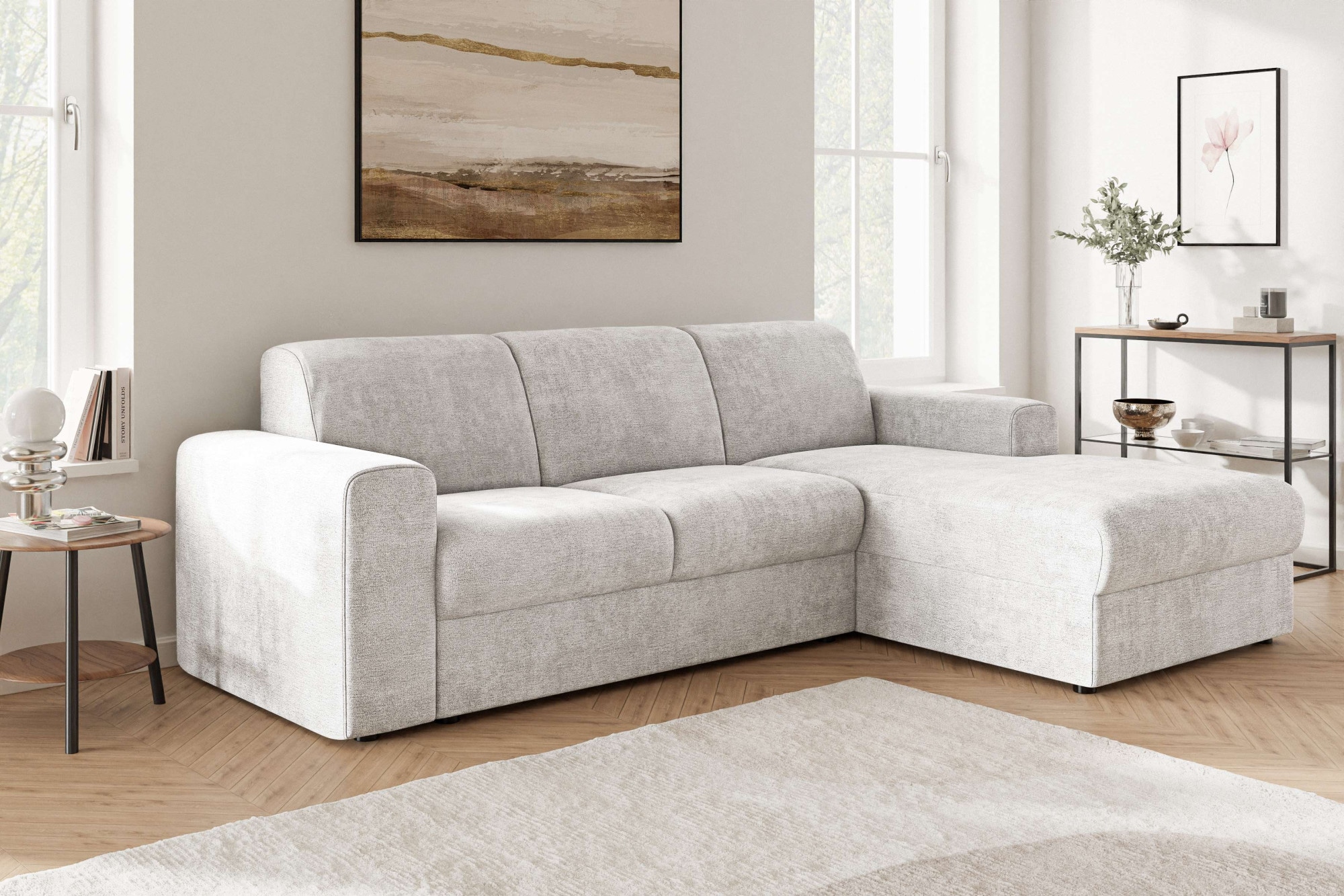 OTTO home Ecksofa »BORNHOLM 2.0 L-Form, Breite 220 cm, Verlässliche Qualität, Struktur« Recamiere links/rechts bestellbar, Bezug - Chenille oder Struktur