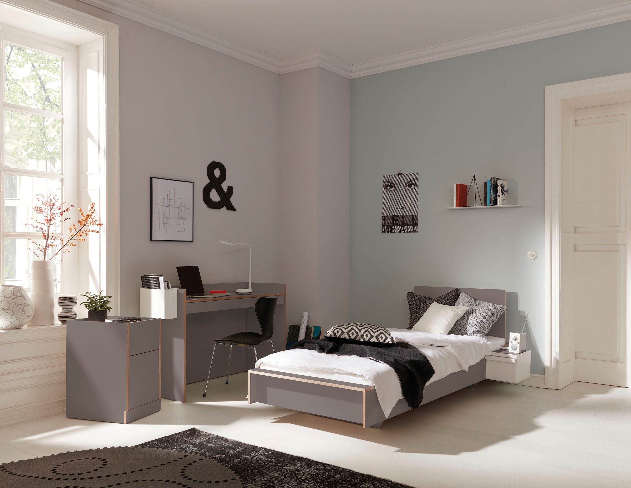 Müller SMALL LIVING Einzelbett »FLAI«, mit Kopfteil, klassische Höhe 34 cm