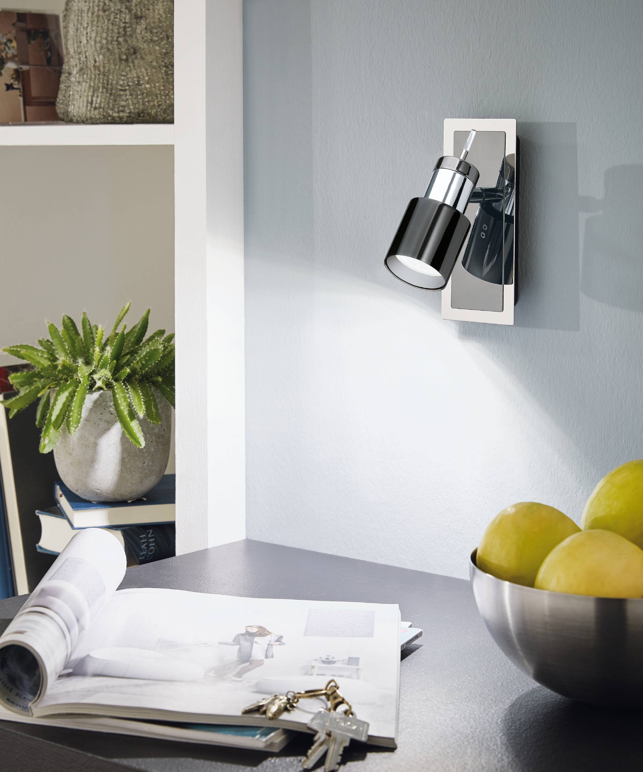 EGLO Deckenleuchte »Davida 1 Deckenlampe, Deckenspot aus Metall, Wohnzimmerlampe, GU10« GU10 1 Stk. Spot - L16,5 x B7 cm - nickel-nero - 1X4,6W inkl.