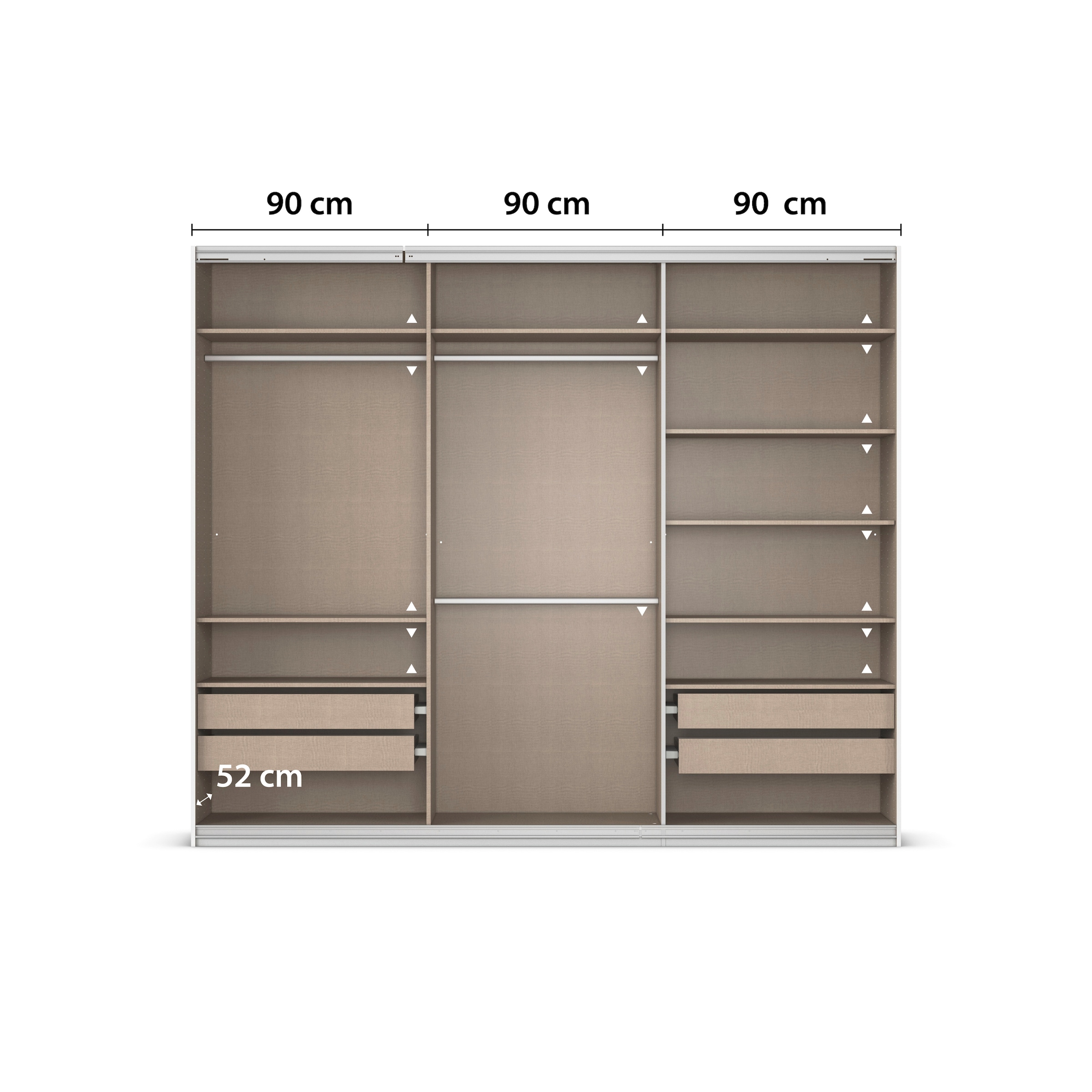 rauch Kleiderschrank »Schwebetürenschrank Garderobe Schrank TOP ANGEBOT Avola«, (in 3 verschiedenen Ausstattungen BASIC/CLASSIC/PREMIUM inkl. Spiegel), mit eleganten Zierleisten in Chrom, Schwarz oder Weiß MADE IN GERMANY