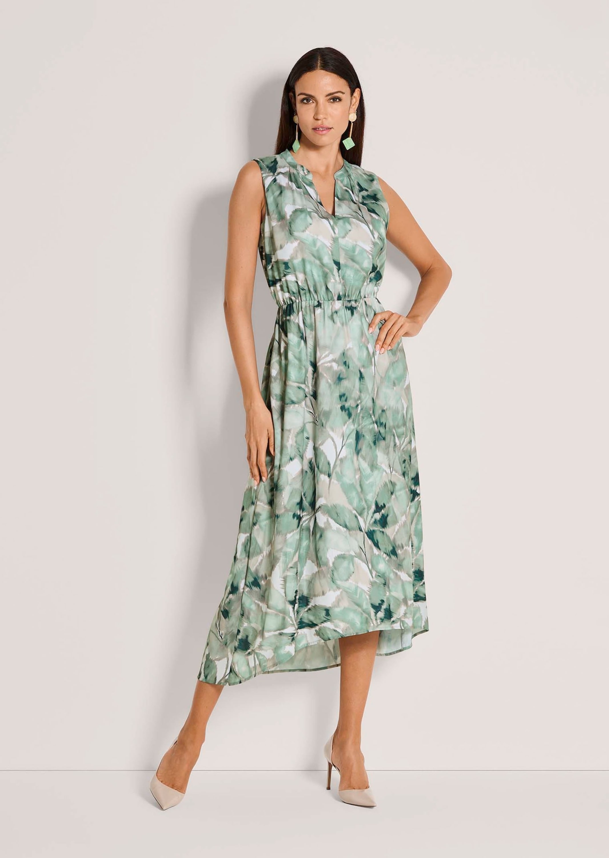 MADELEINE Midikleid »Druckkleid Midikleid mit floralem Muster« Taillenzug