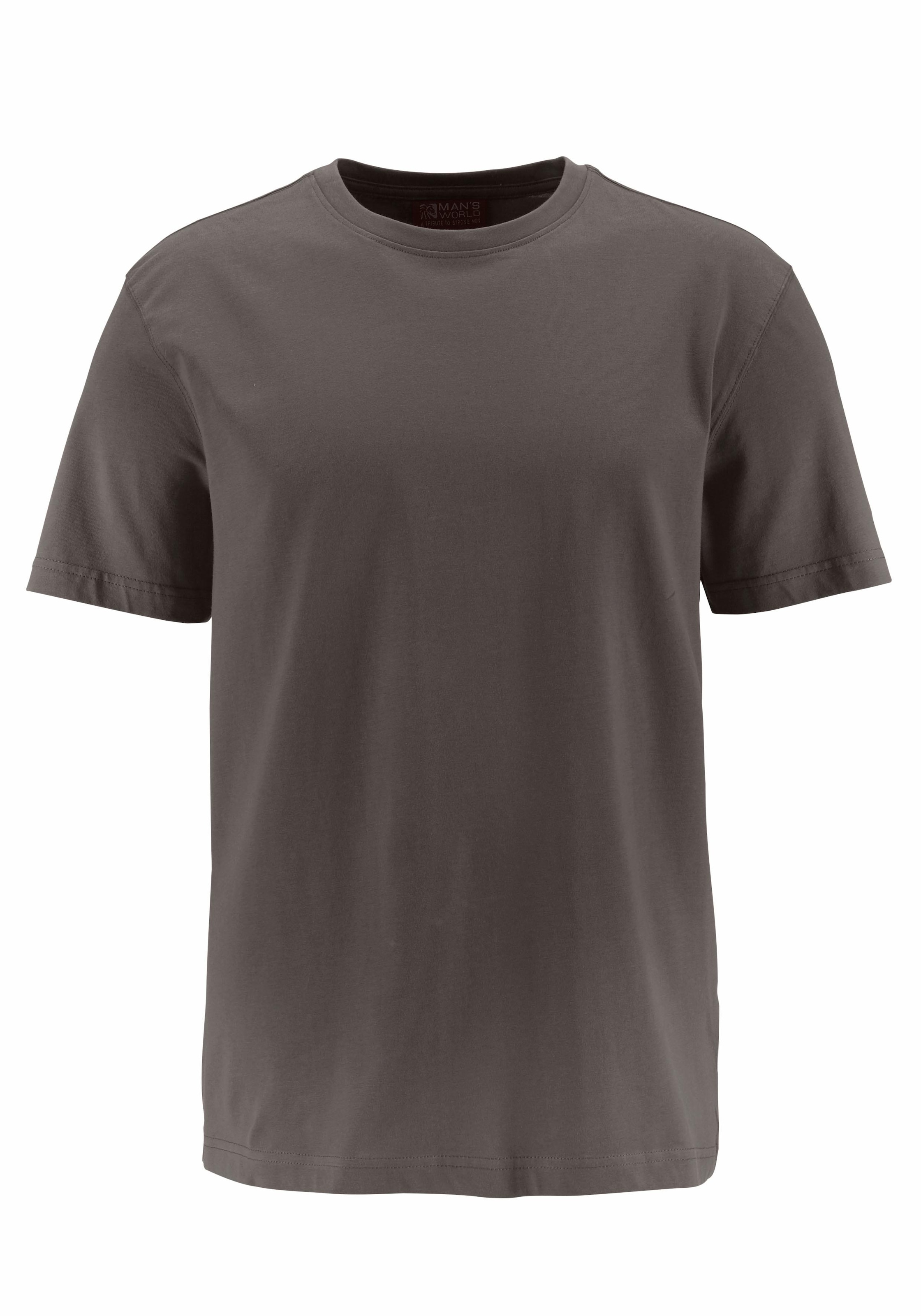 Man's World T-Shirt »neue Farben!«, (3er-Pack), Kurzarm, unifarben, Rundhals, aus Baumwolle