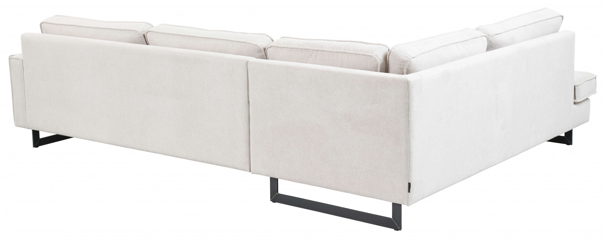 Places of Style Ecksofa »Pinto, 290 cm, Cord, Chenille, Lederoptik, Ottomane links / rechts«, mit Keder, schwarze Metallfüße, Wellenunterfederung