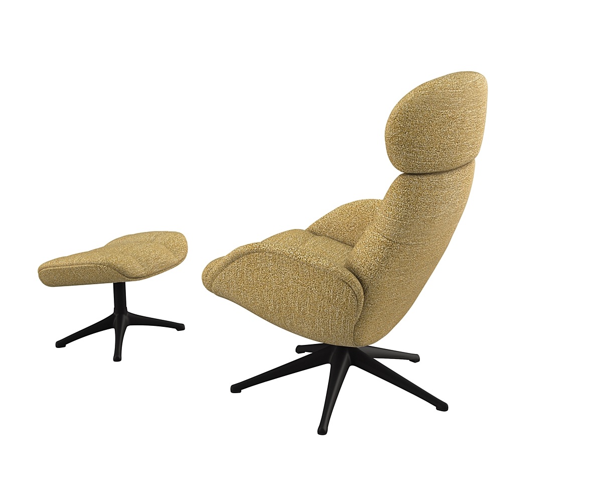 FLEXLUX Relaxsessel »Chester, Funktionssessel, Hoher Komfort, Scandi, Drehbar«, Premium Komfort, Rücken- und Kopfteilverstellung, Drehbar, Fuß Schwarz