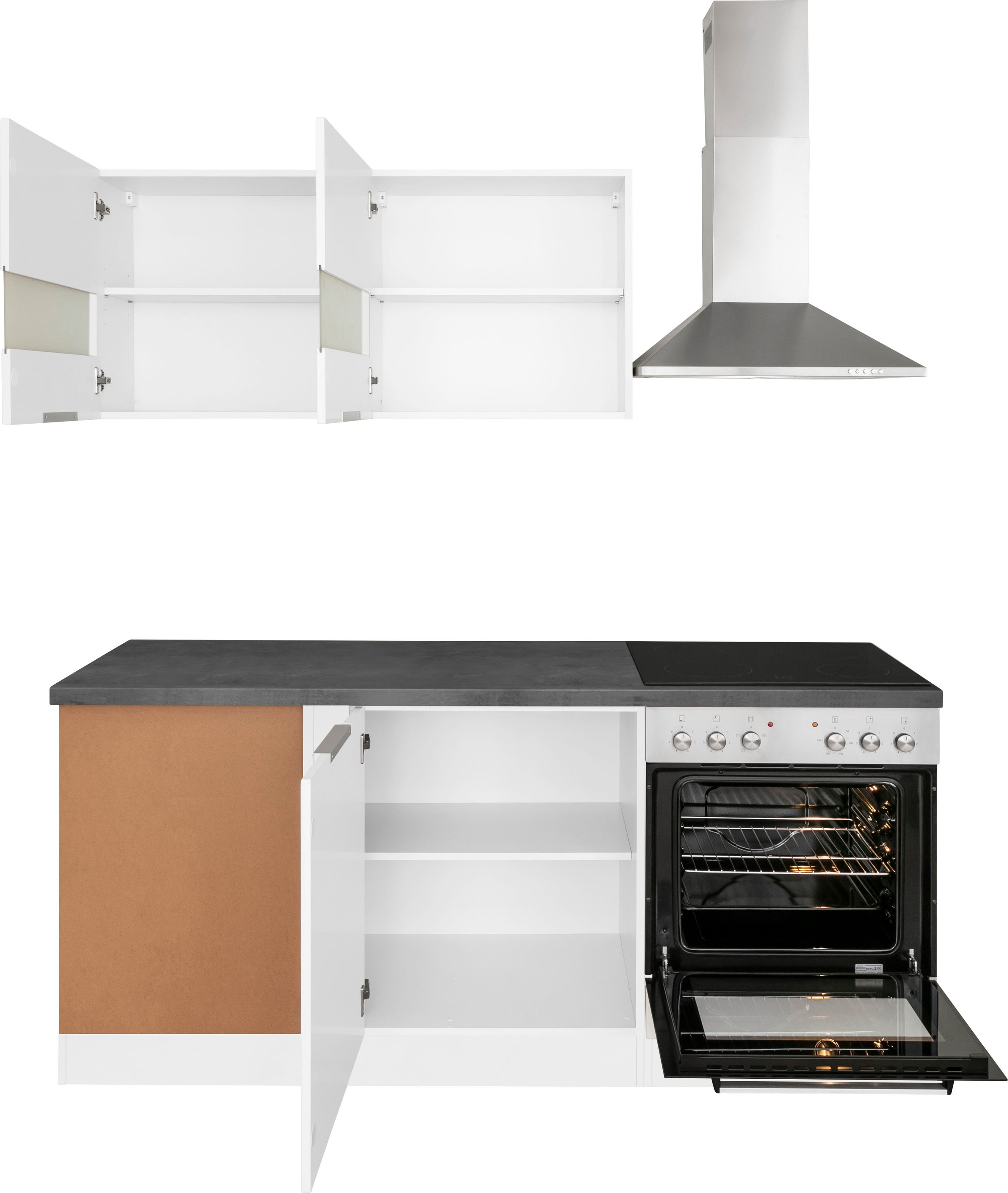 KOCHSTATION Winkelküche »KS-Luhe« Stellbreite 240x180 cm, wahlweise mit oder ohne E-Geräten, MDF-Fronten