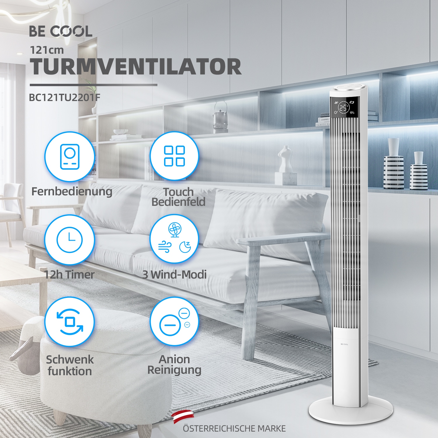 be cool Turmventilator »TURMVENTILATOR 121cm«