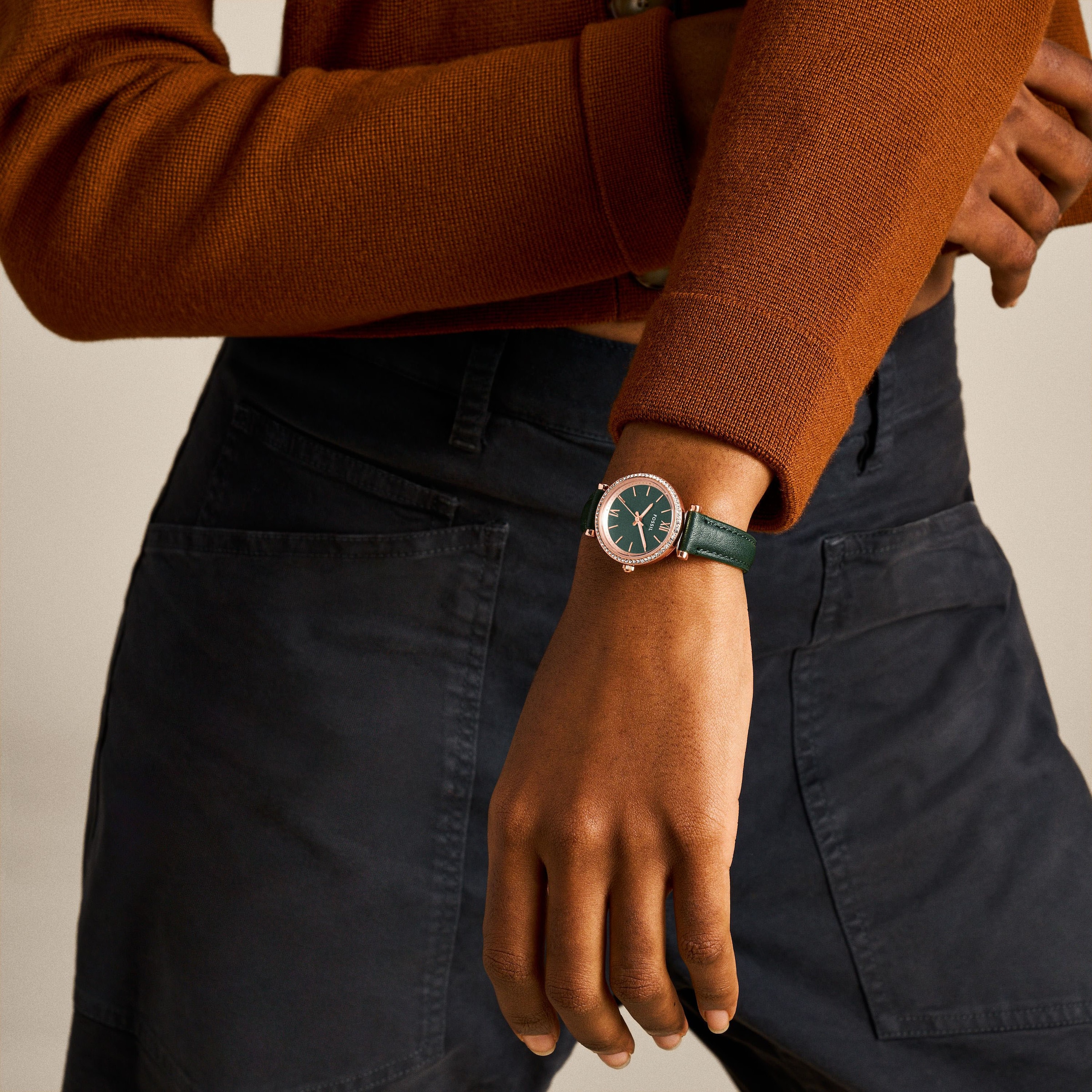 Fossil Quarzuhr »CARLIE MINI«, Armbanduhr, Damenuhr, Lederarmband, analog