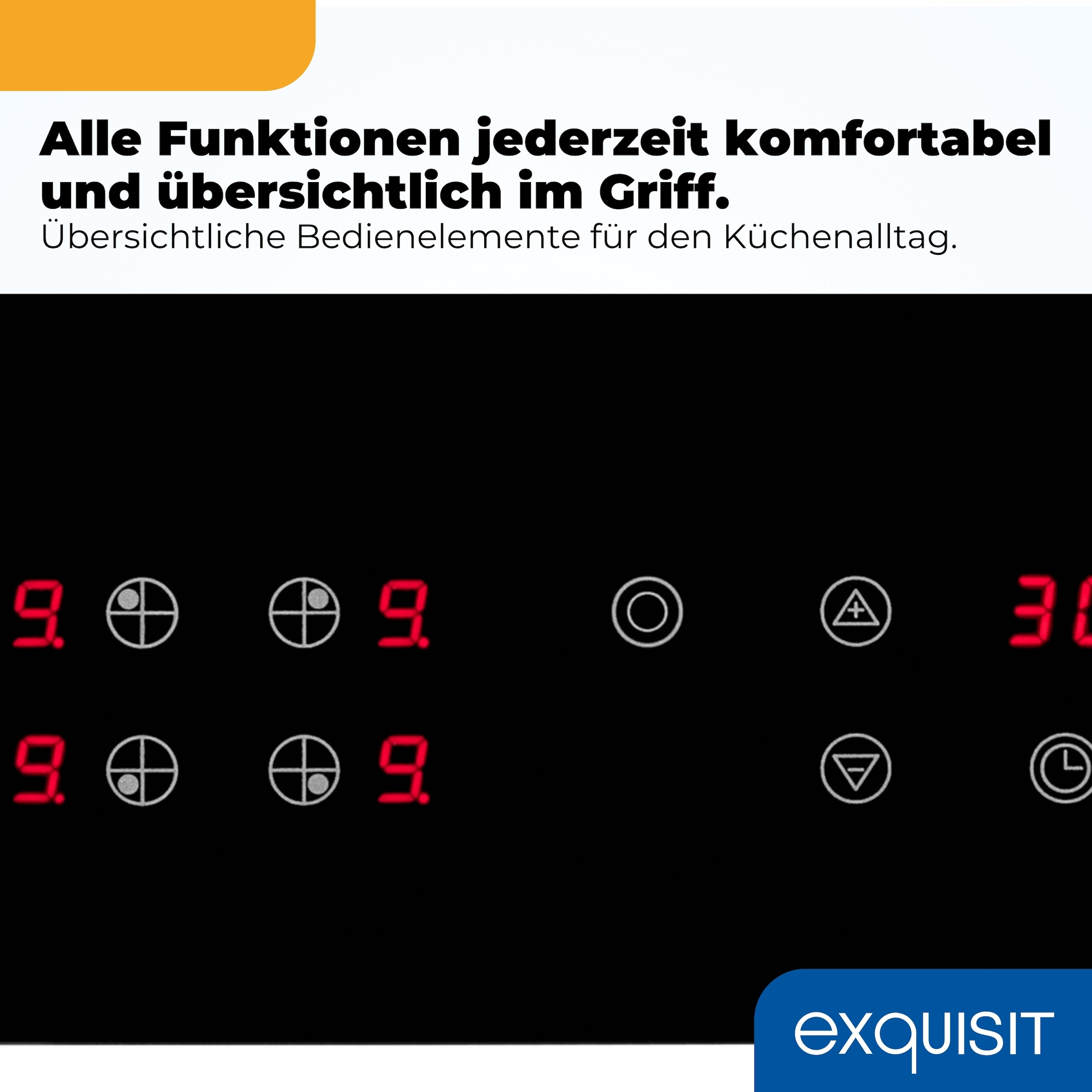 exquisit Backofen-Set »EBE555-120« Set, 2 Stk. tlg. Autarker Einbau-Ofen mit Ober-/Unterhitze, Sensor-Kochfeld