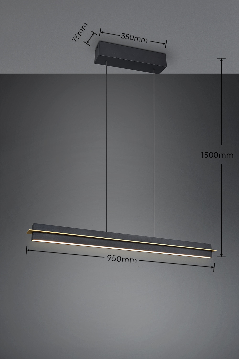 TRIO Leuchten LED Pendelleuchte »EMERSON, LED Hängeleuchte höhenverstellbar, 4-Stufen Touch Dimmer« LED-Board 1 Stk. Farbwechsler | warmweiß - kaltweiß Lichtfarbe einstellbar 2700-5000K warm- bis kaltweiß, Höhe max 150 cm