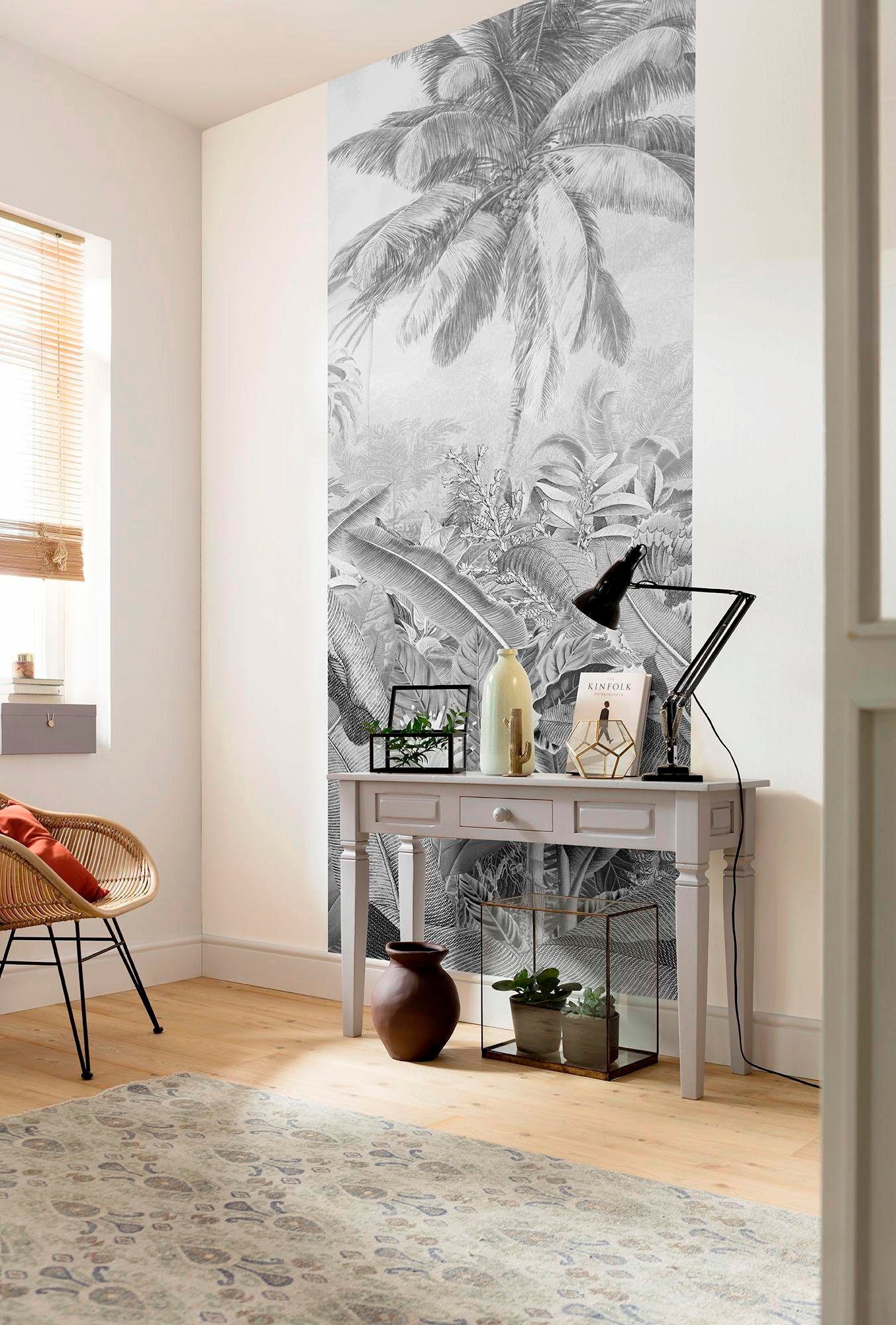 Komar Vliestapete »Digitaldruck Vlies -  Amazonia Black and White Panel« bedruckt glatt Wohnzimmer, Schlafzimmer