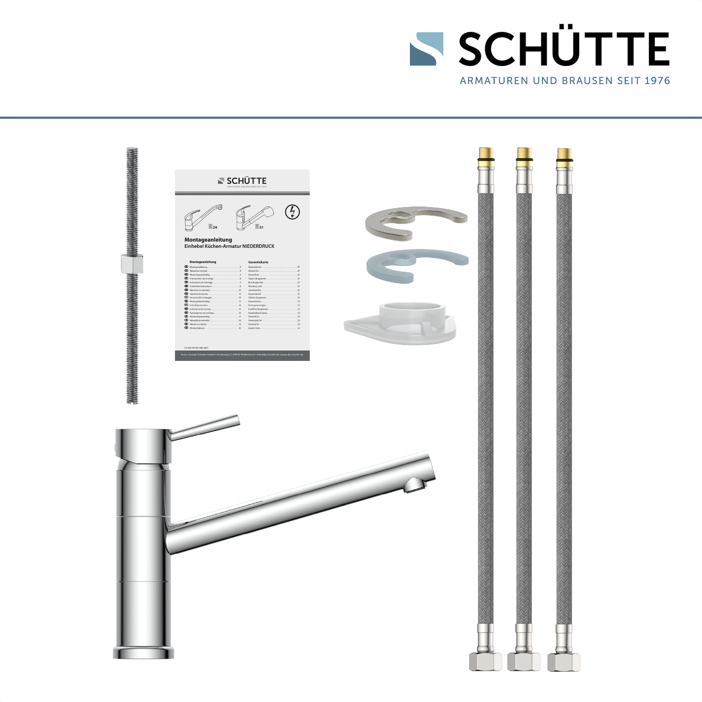 Schütte Spültischarmatur »UNICORN« Niederdruck Armatur Küche, 150° schwenkbar, Verbrühschutz Chrom