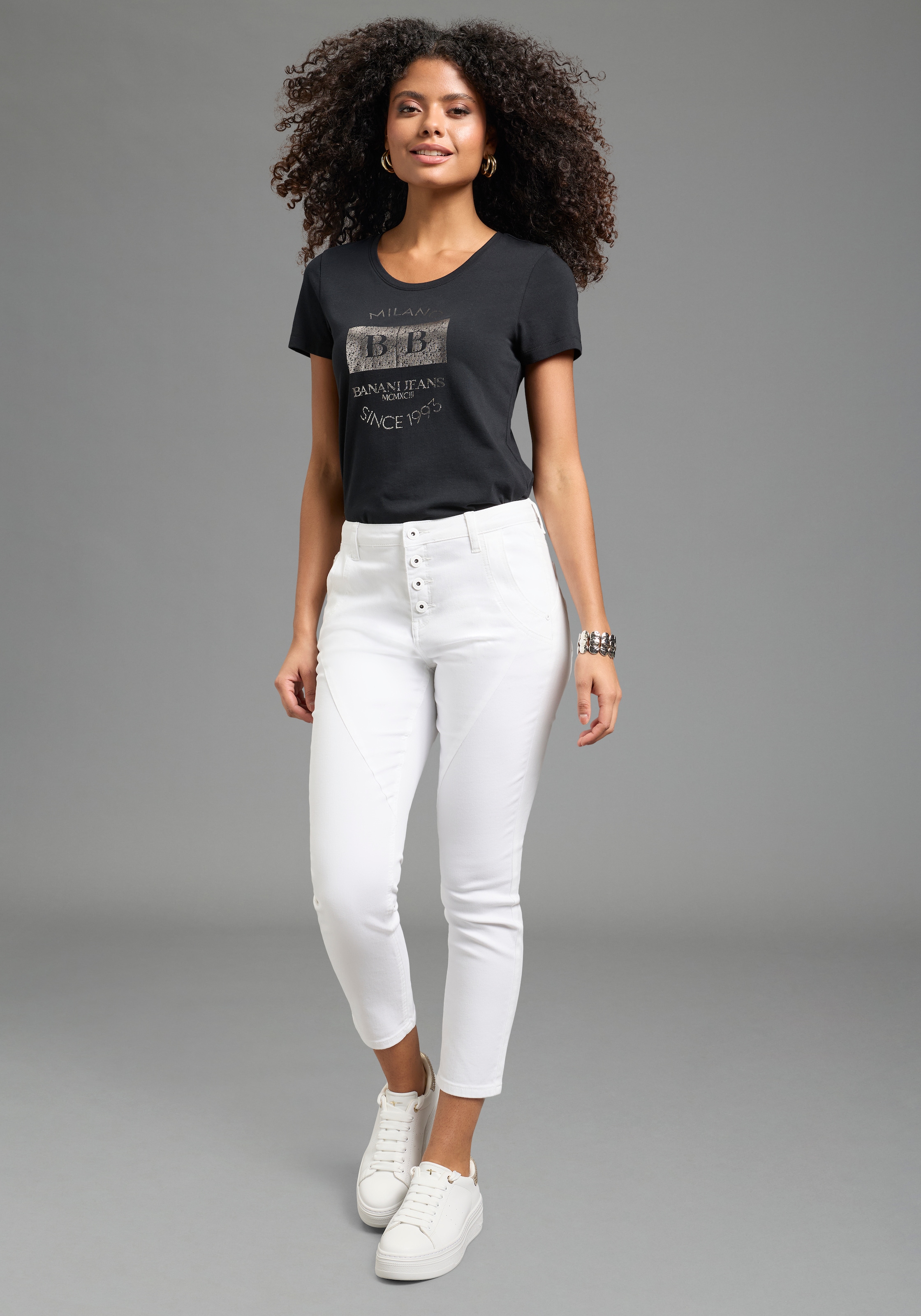 Bruno Banani 7/8-Jeans Skinny Fit, extra enger Beinverlauf, 7/8-Länge, mit Knopfleiste