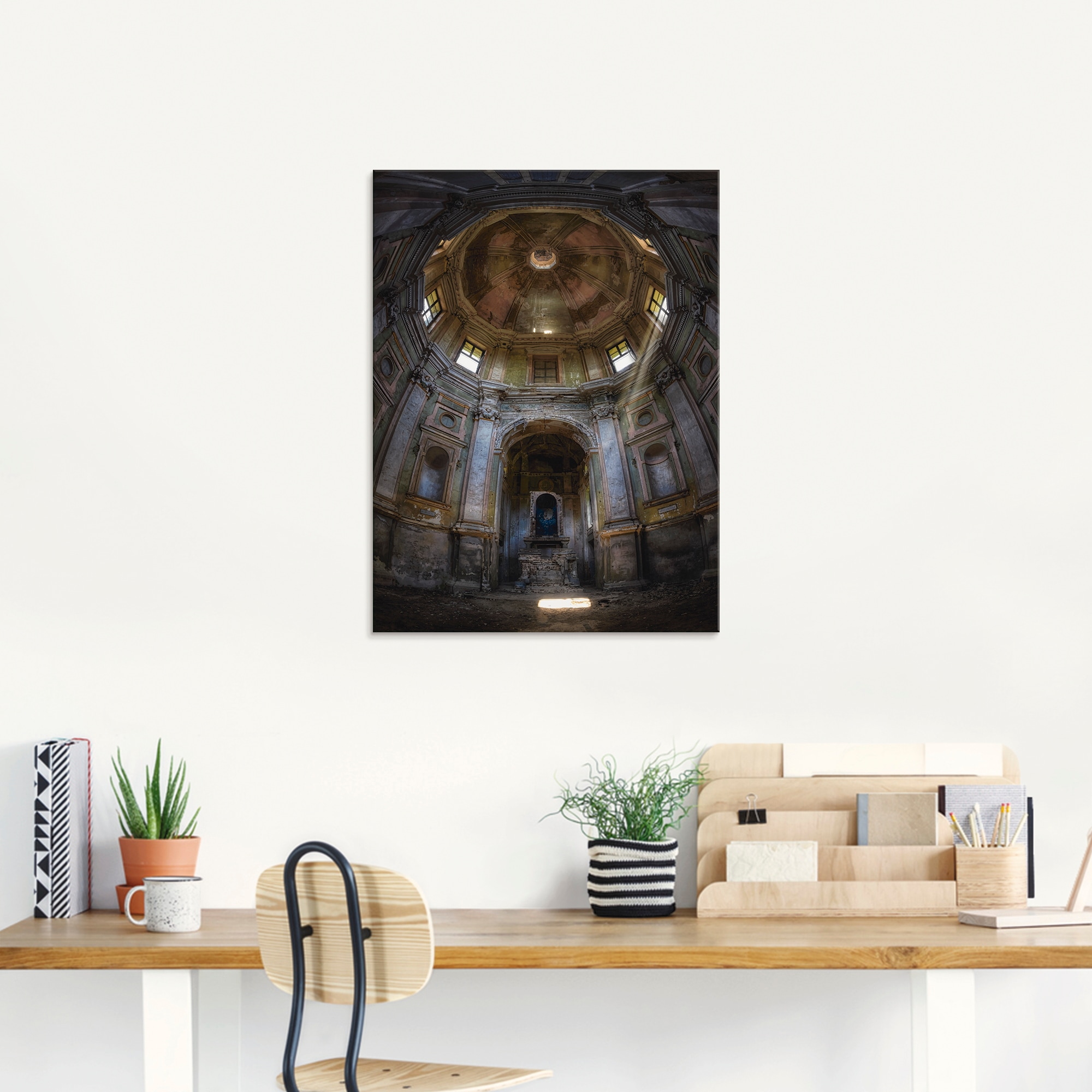 Artland Glasbild »Lost Place - marode Kirche - verlassen«, Gebäude, (1 St.), in verschiedenen Größen