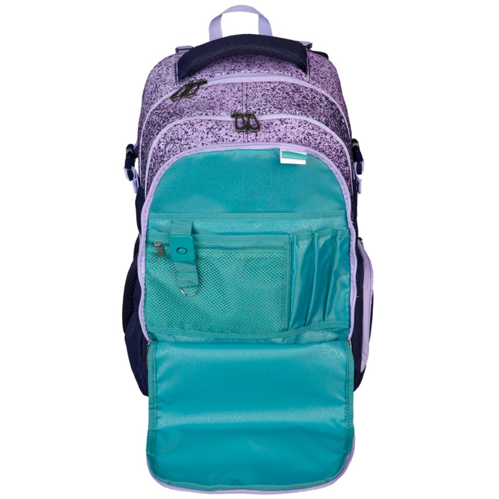 neoxx Schulrucksack »Active, Glitterally perfect«, reflektierende Details, aus recycelten PET-Flaschen