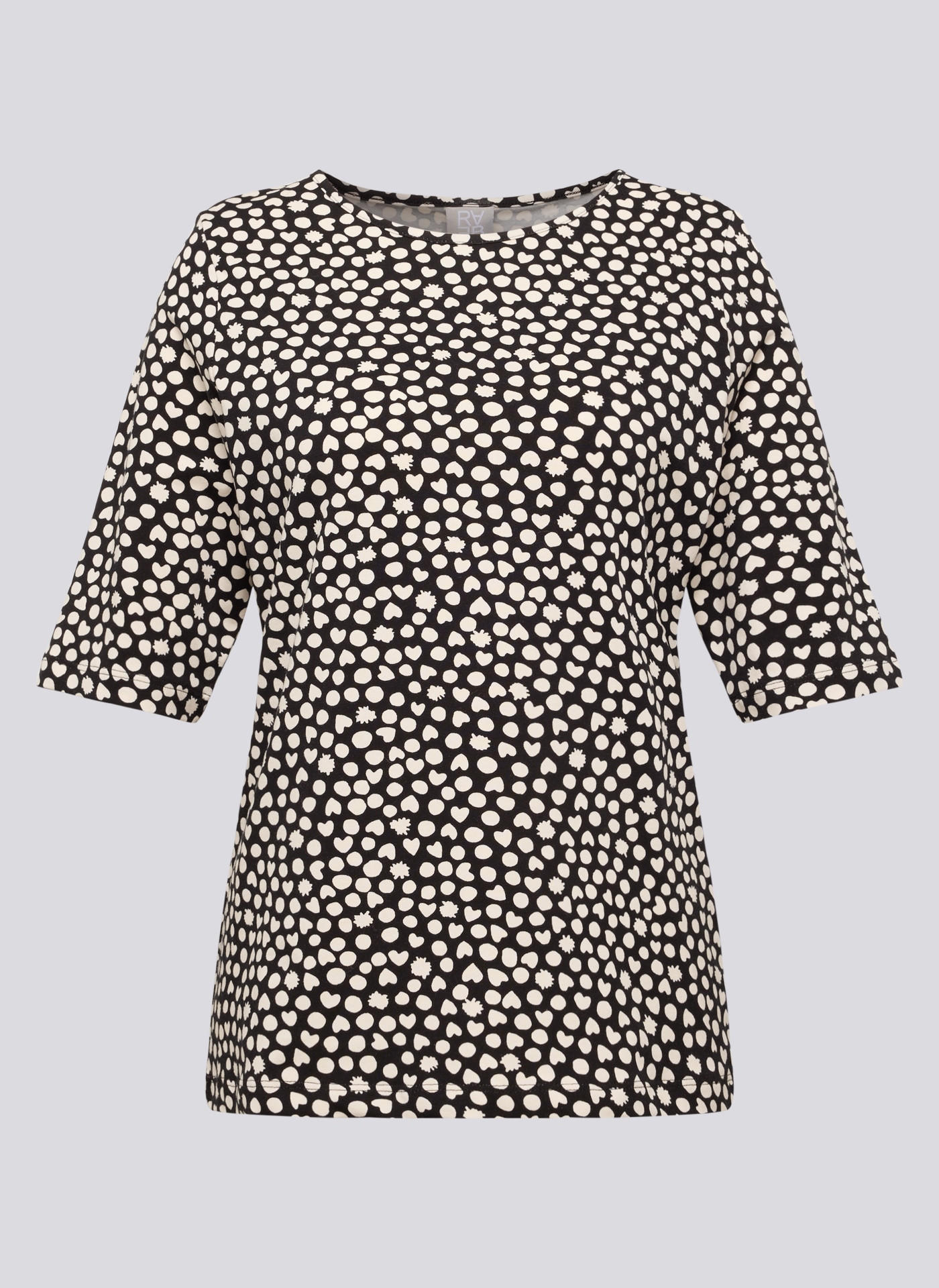 Rabe Rundhalsshirt Sommershirt mit Allover-Muster