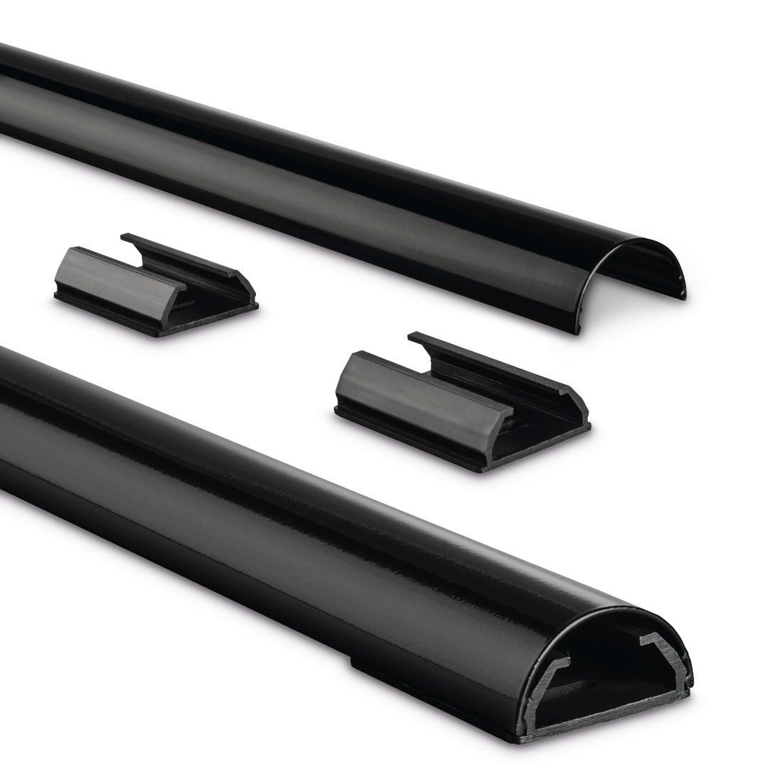 Hama Kabelkanal »Aluminium Kabelführung zum Schrauben oder Kleben für 5 Kabel, halbrund«, Kabelmanagement, 110 cm Länge