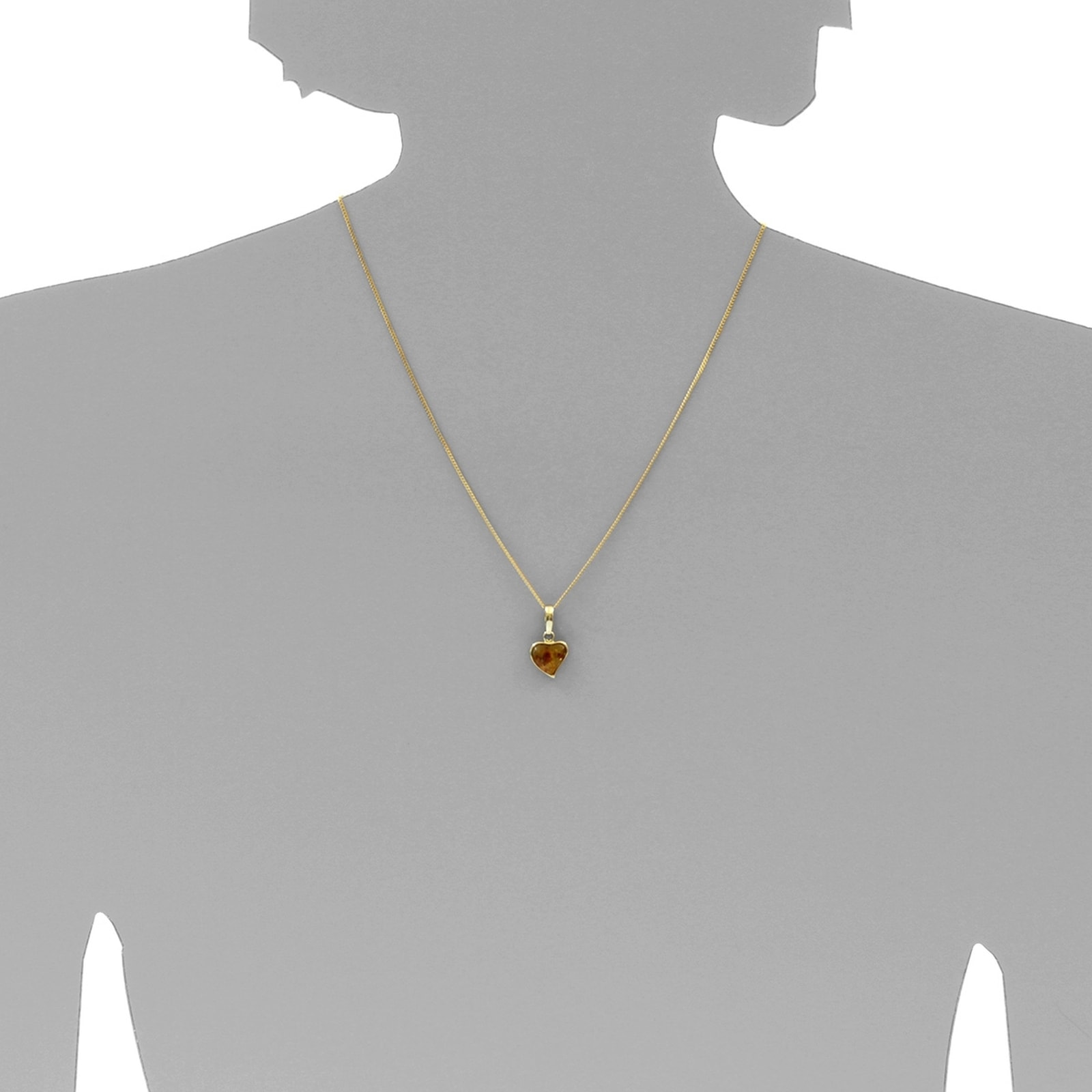 OSTSEE-SCHMUCK Kette mit Anhänger »- Herz - Silber 925/000, vergoldet - Bernstein«