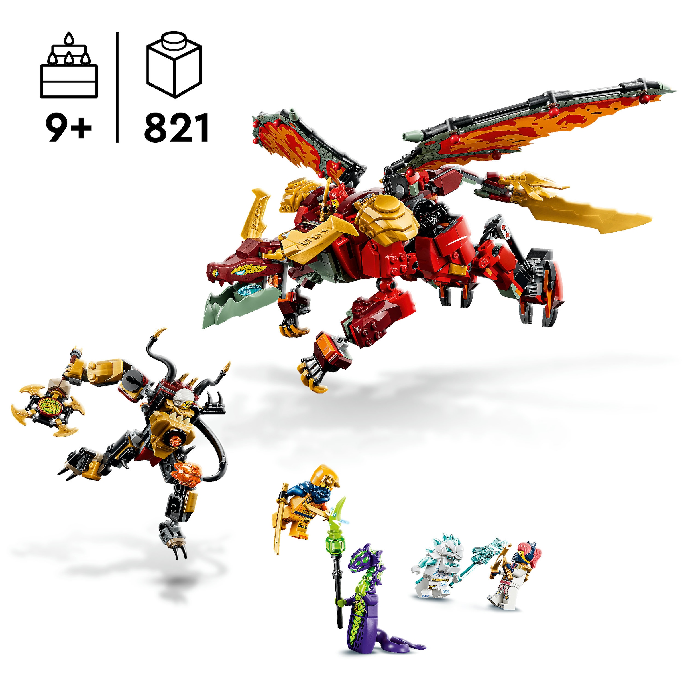LEGO® Konstruktionsspielsteine »Wyldfyres Drachenmech (71868), LEGO Ninjago« Made in Europe