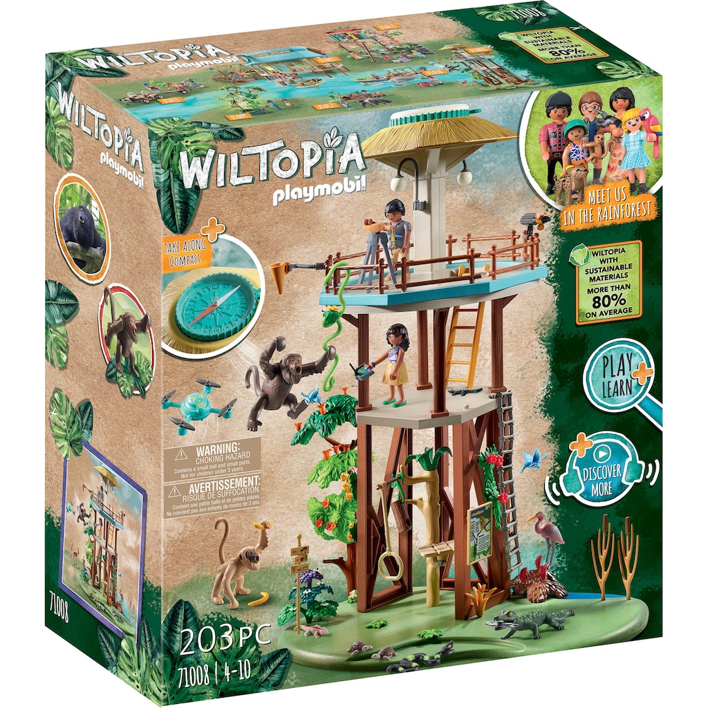 Playmobil® Konstruktions-Spielset »Wiltopia - Forschungsturm mit Kompass (71008), Wiltopia«, (203 St.)