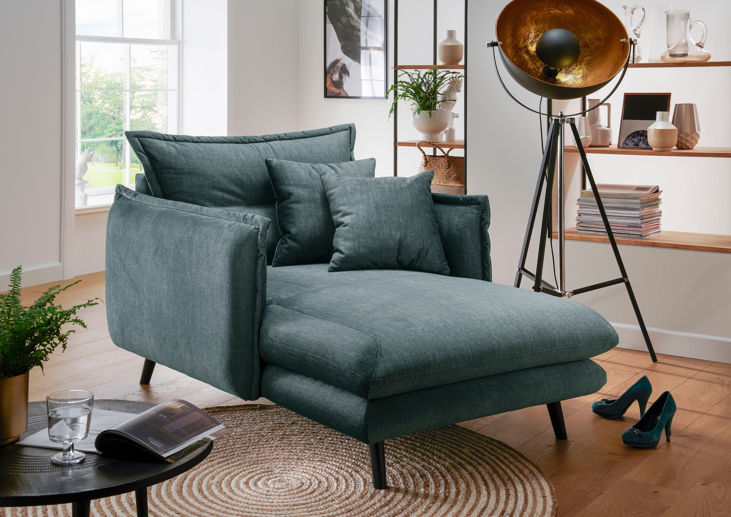 INOSIGN Loveseat »Lazio«, moderner Sessel mit einer bequemen Polsterung, 2 Stk. Zierkissen
