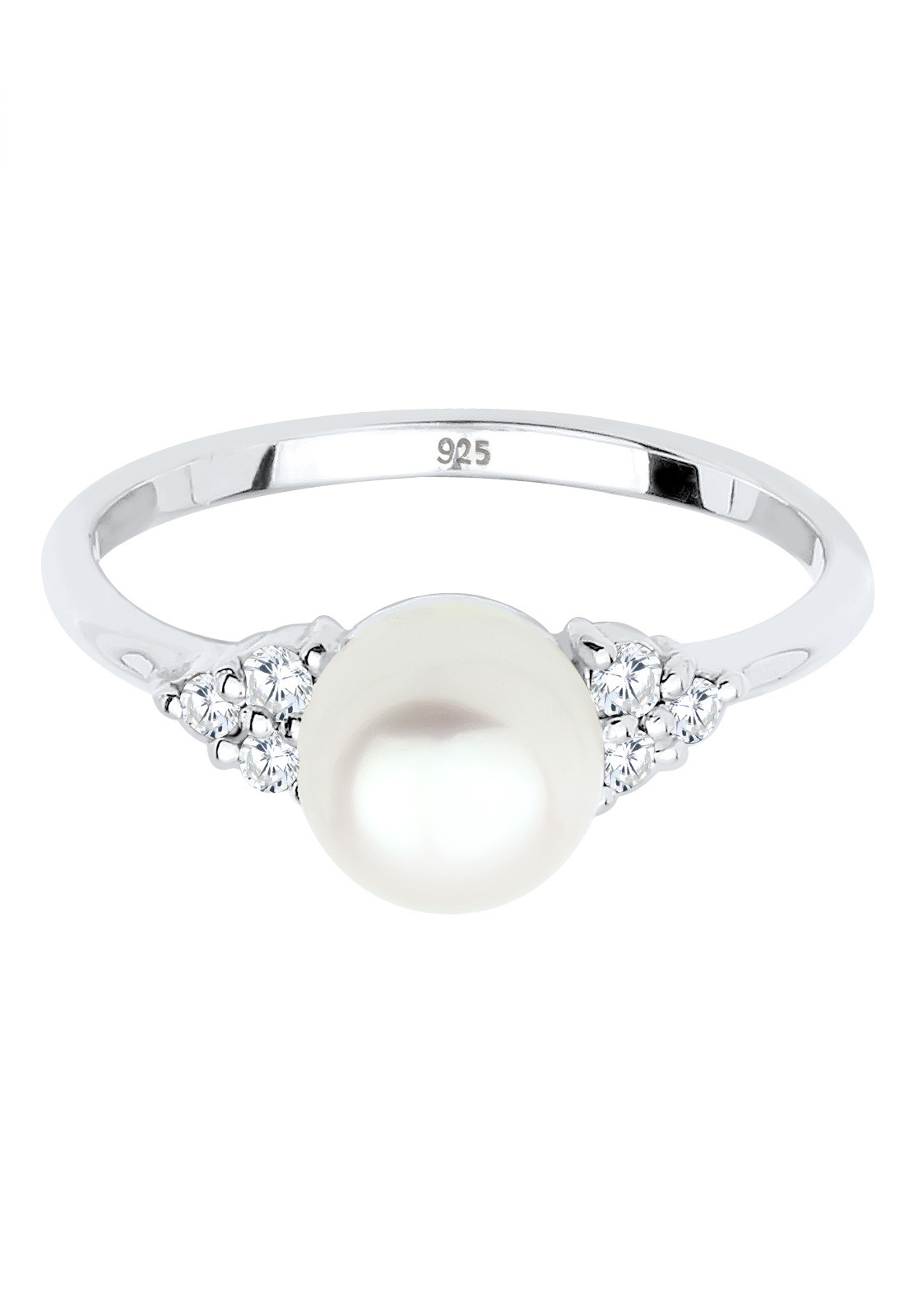 Elli Premium Silberring »Ring Zirkonia Weiße Runde 925 Sterling Silber«