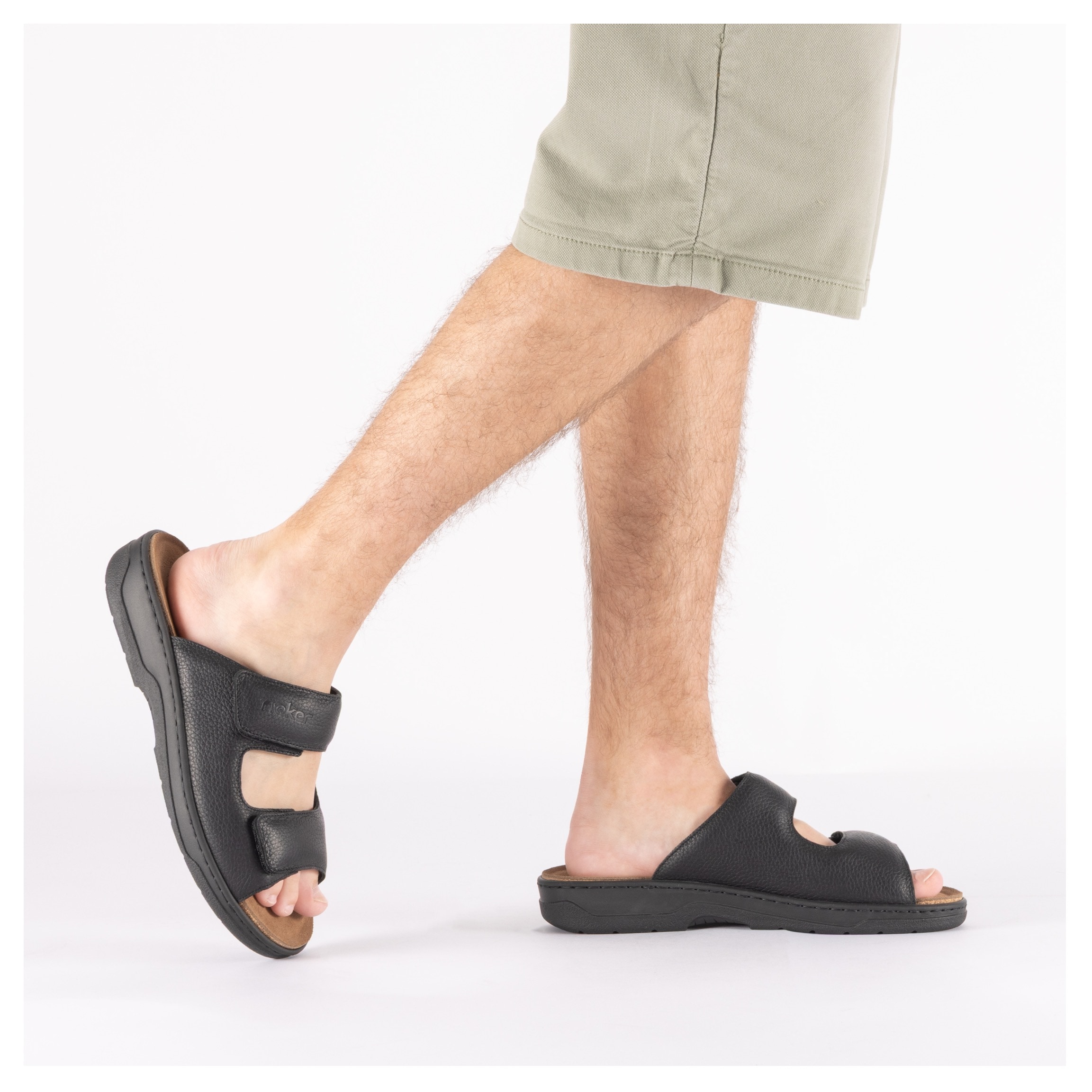 Rieker Pantolette  Sommerschuh, Hausschuh mit Klettverschlüsse