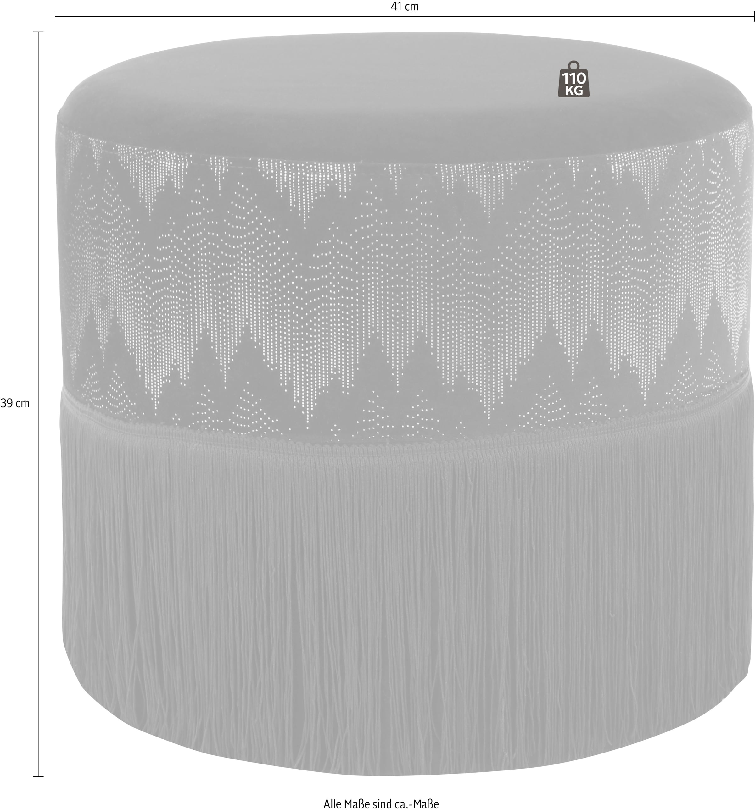 Kayoom Sitzhocker »Hocker Cleopatra 825, mit samtigem Bezug«, (1 St.), verziert, orientalisches Design, modern gestaltet