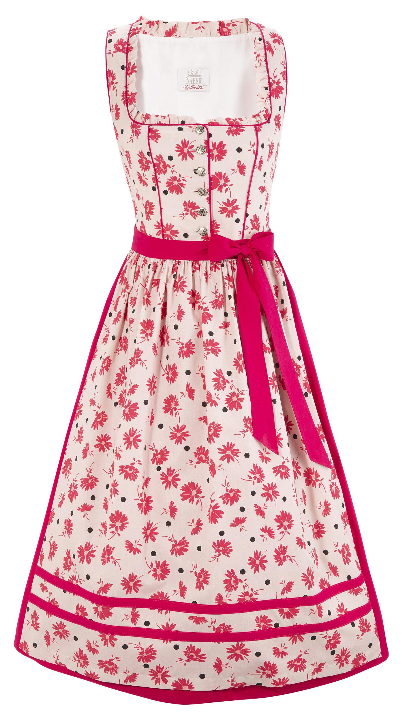 Dirndl, (2 tlg.), Damen, midi mit floralem Muster