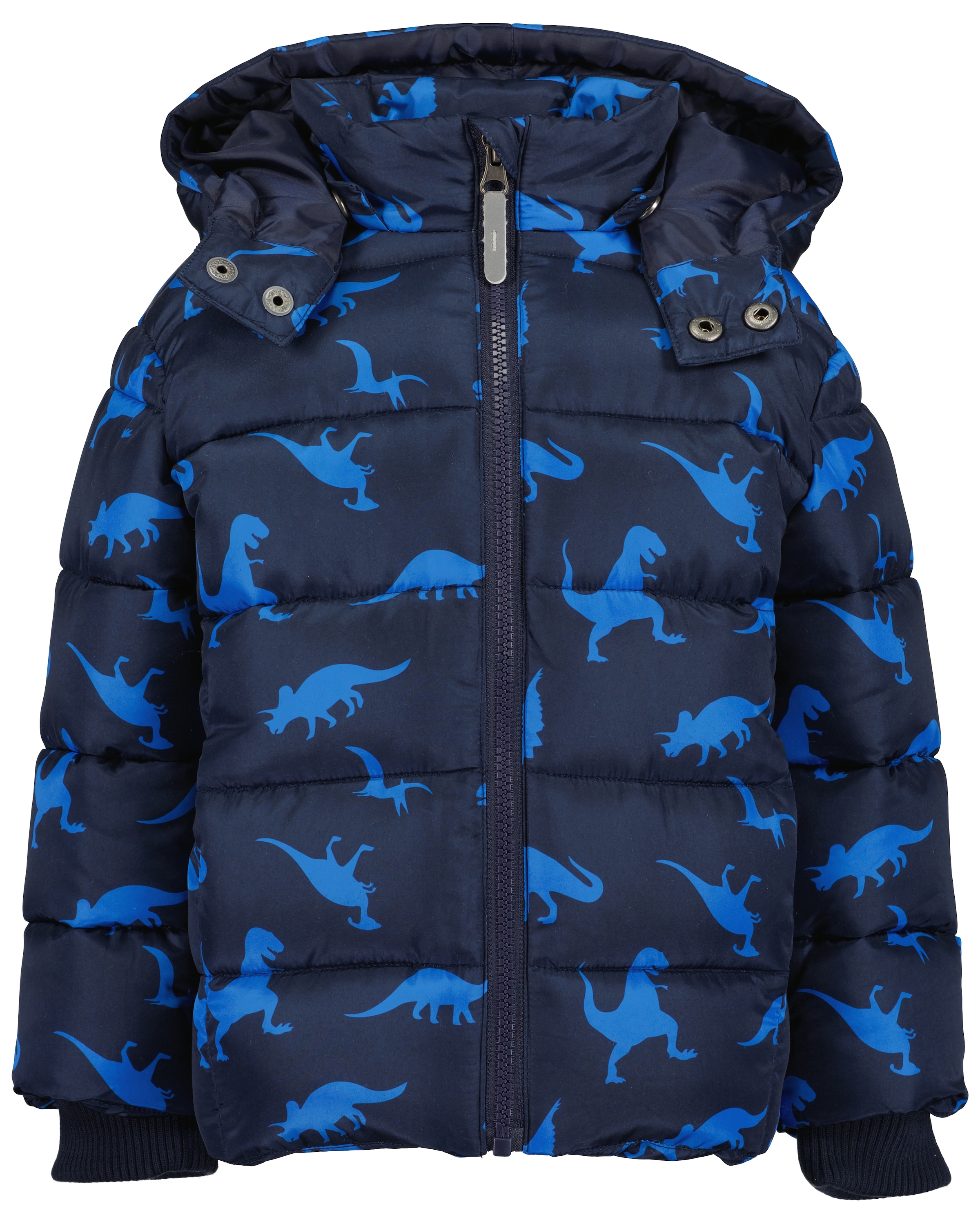 Blue Seven Steppjacke, mit Kapuze, im tollen Dino-Alloverprint
