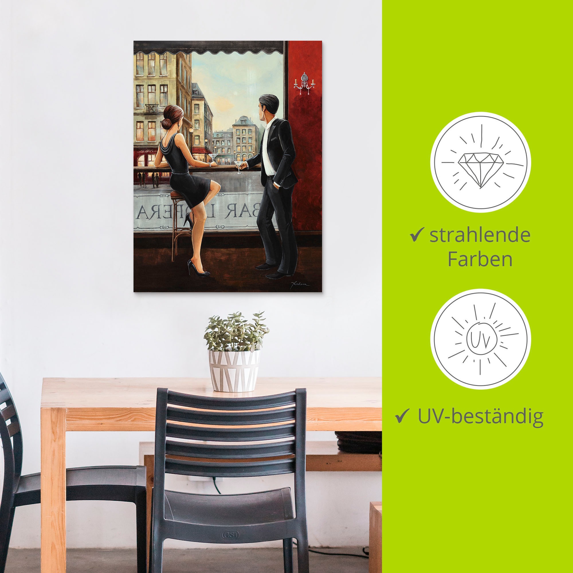 Artland Wandbild »Bar«, Bar & Lounges, (1 St.), als Alubild, Outdoorbild, Leinwandbild, Poster, Wandaufkleber