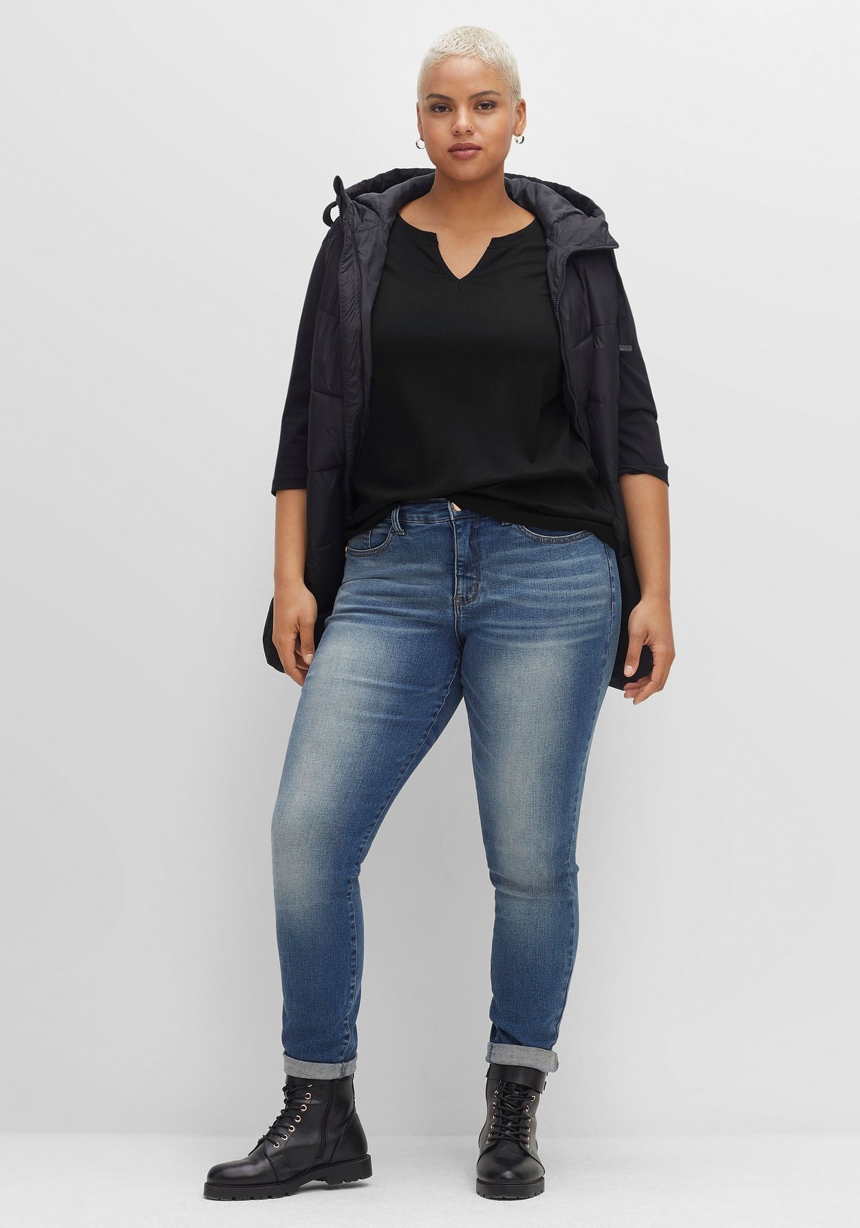 Sheego 3/4-Arm-Shirt »3/4-Arm-Shirt aus trageangenehmem Baumwoll-Modal-Mix«