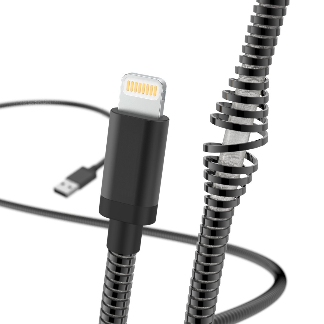 Lade-/Datenkabel "Metall", Lightning, 1,5 m, Schwarz »USB-Kabel«