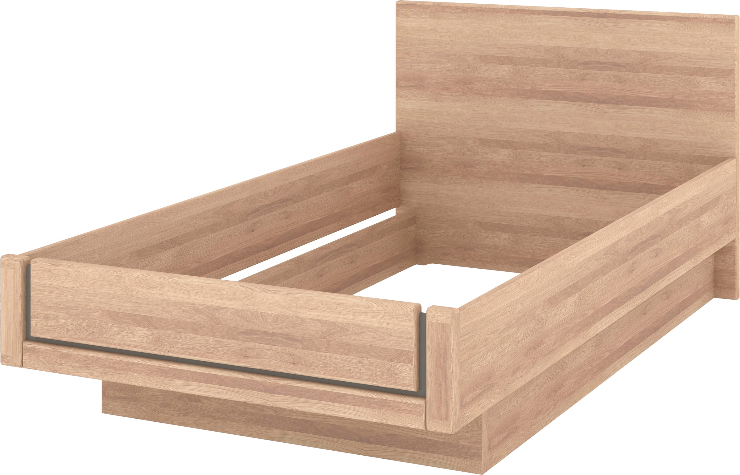 Musterring Holzbett »Sorrent, Bettgestell, Bettrahmen, teilmassiv Eiche«, (MADE IN GERMANY), Eiche teilmassiv, Liegehöhenverstellung, in schwebender Optik