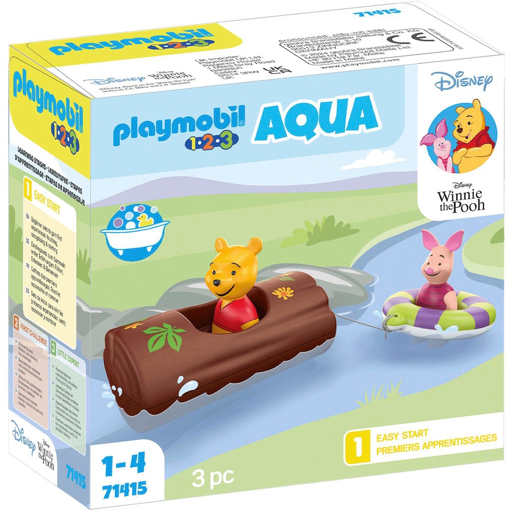 Playmobil® Konstruktions-Spielset »1.2.3 & Disney: Winnies & Ferkels Wasserabenteuer (71415)«, (3 St.)