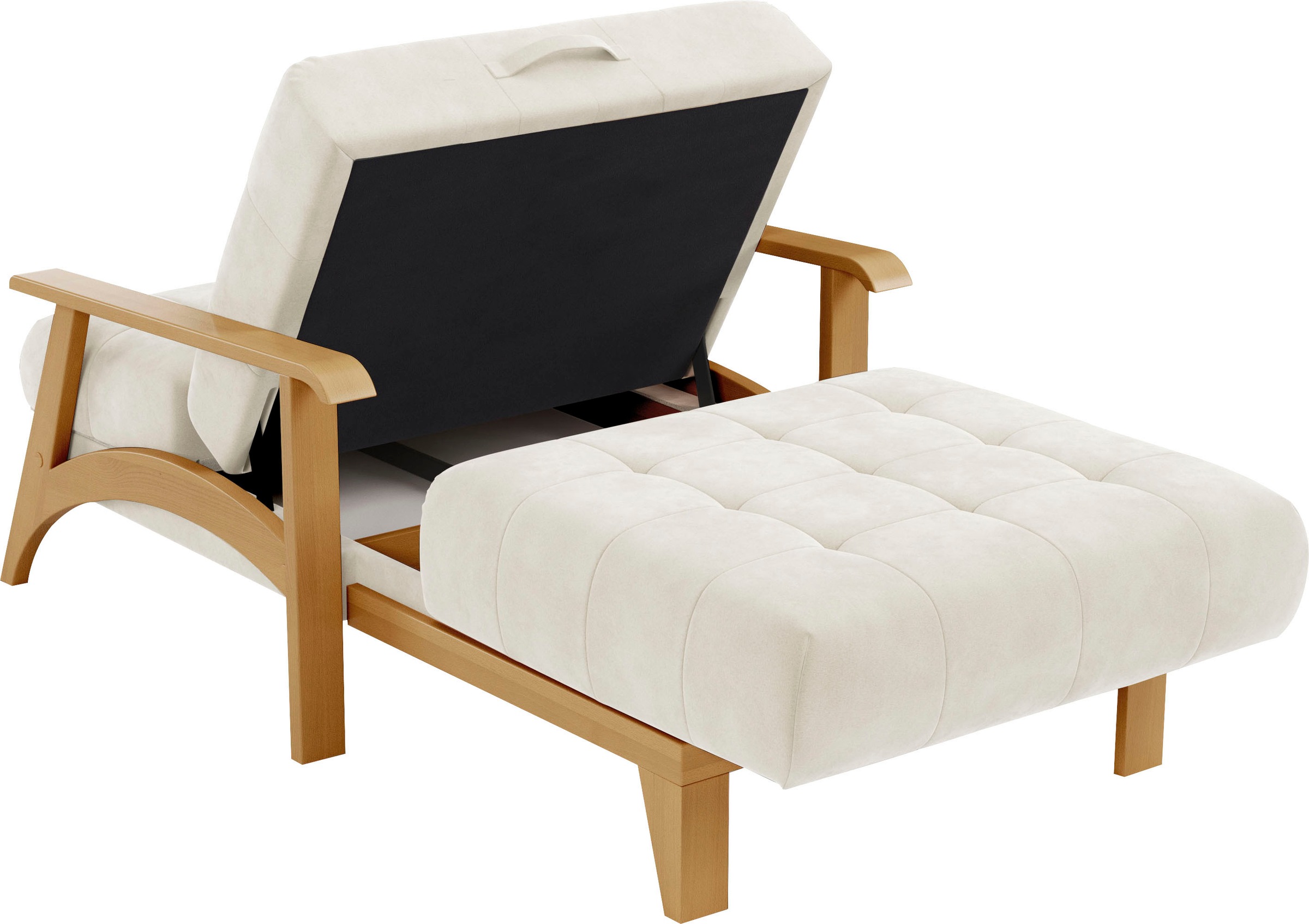 sit&more Recamiere »Billund«, Armlehnen aus eichefarbigem Buchenholz, verschiedene Bezüge und Farben