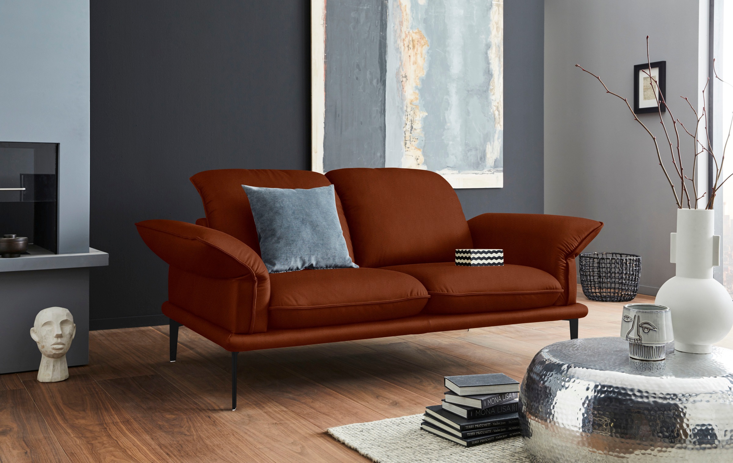 W.SCHILLIG 2-Sitzer »sherry«, German Design Award 2018, mit Kopfstützenverstellung, Winkelfüße in Schwarz pulverbeschichtet, Breite 194 cm