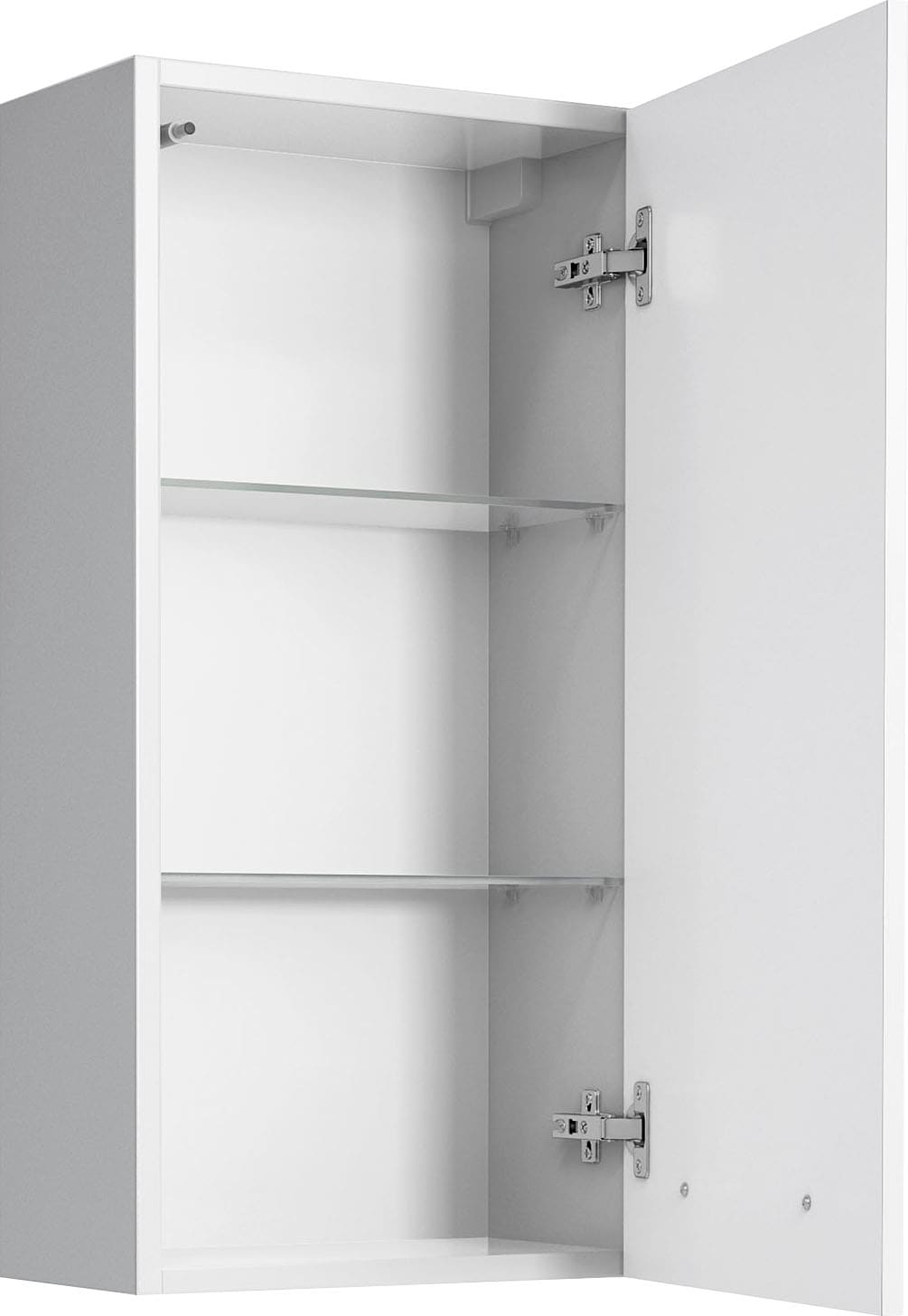 Saphir Hängeschrank »Quickset Wand-Badschrank 35 cm breit mit 1 Tür, 2 Einlegeböden«, Badezimmer-Hängeschrank inkl. Türdämpfer, Griffe in Chrom Glanz