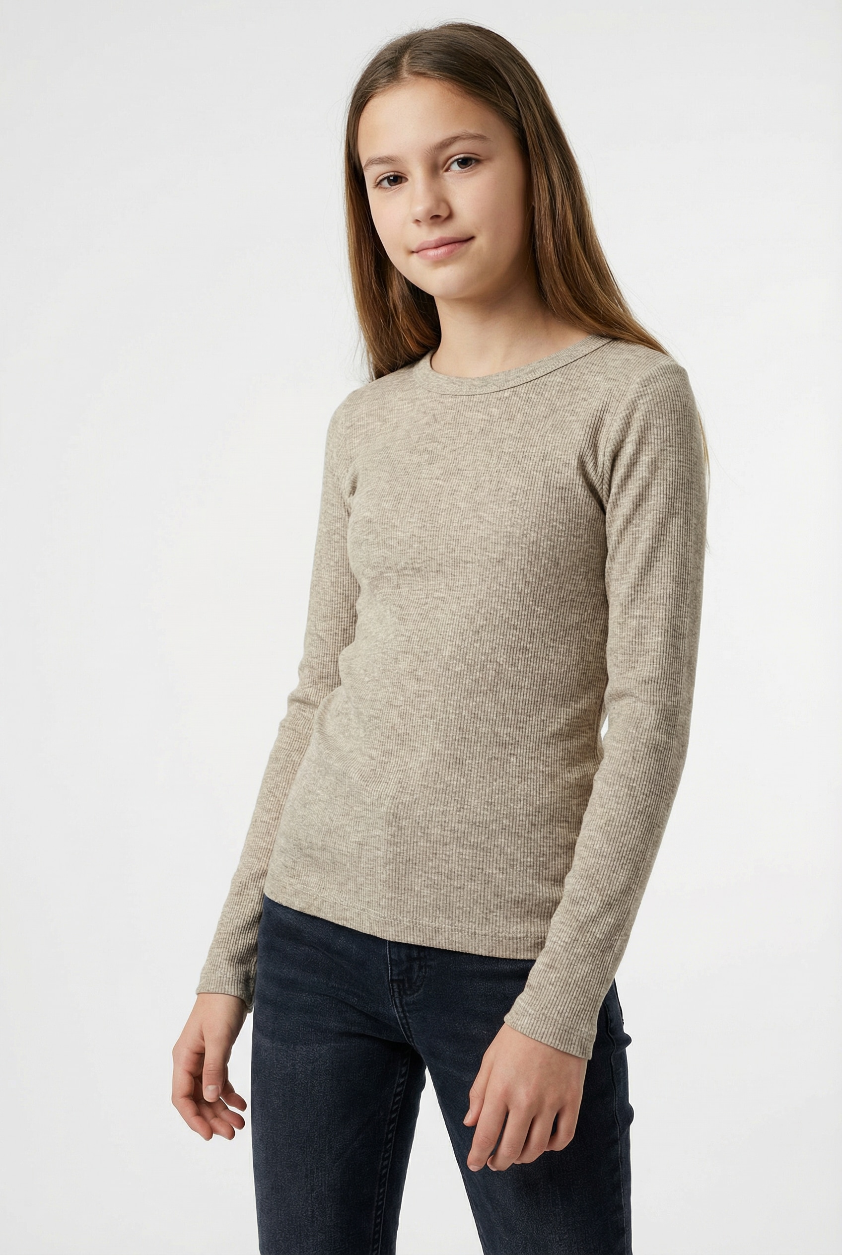 Name It Langarmshirt »NKFNAKAL LS TOP NOOS« in Basic-Form und leicht gerippter Qualität