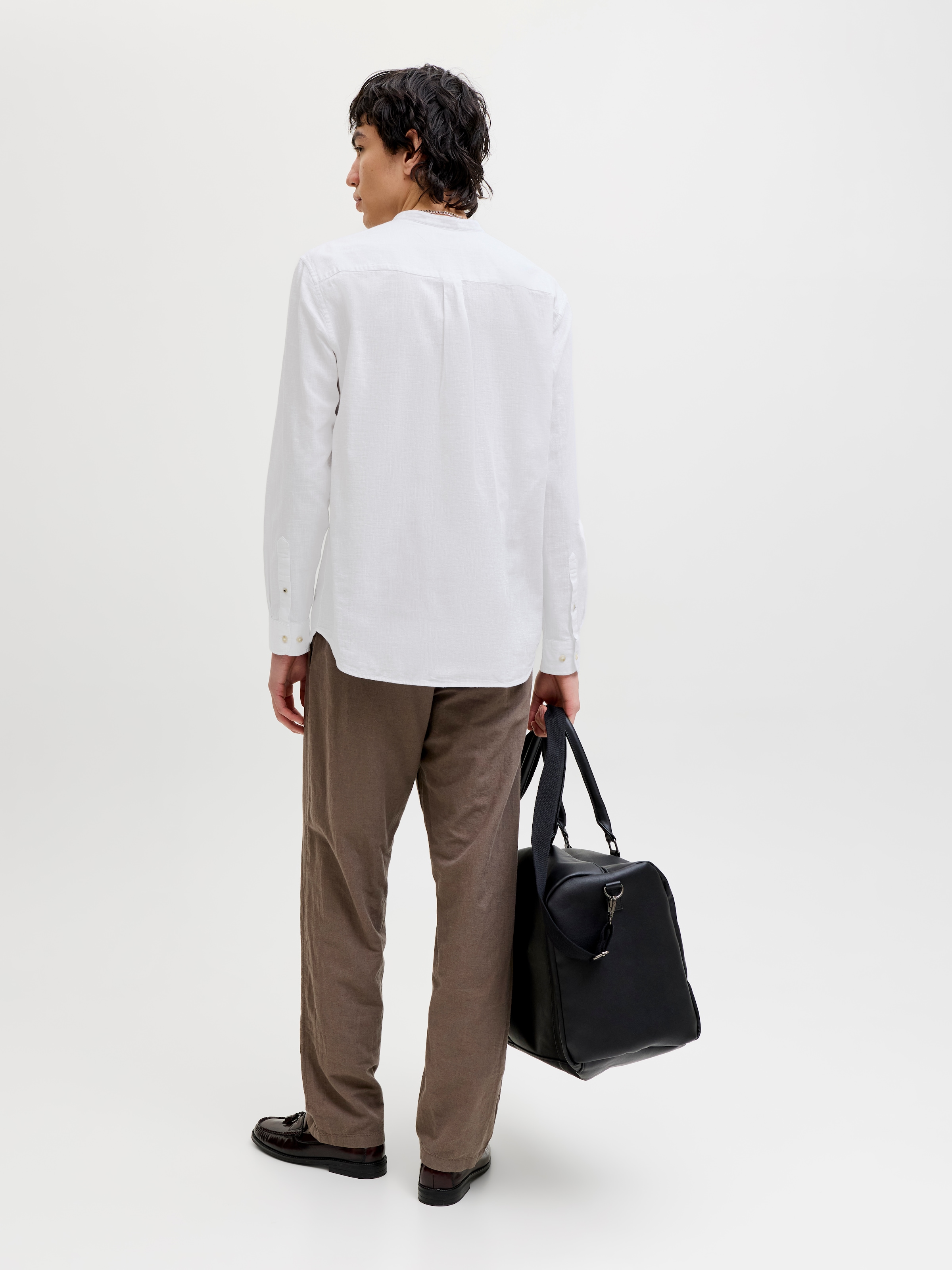 Jack & Jones Langarmhemd »JJESUMMER LINEN BLEND BAND SHIRT L/S SN« Baumwollmischung, regular fit