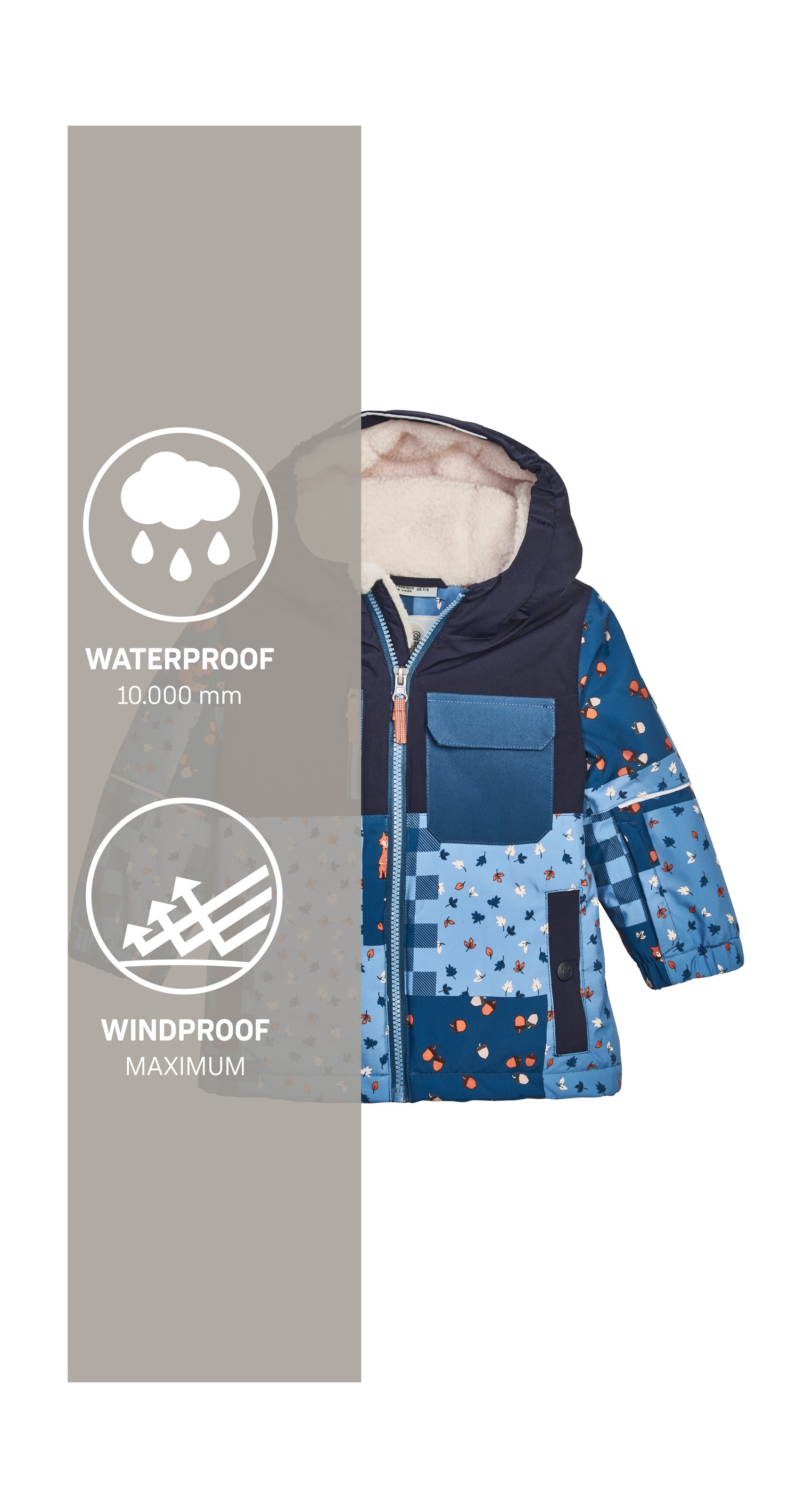 first instinct by killtec Skijacke »FISW 43 MNS SKI JCKT«, Wind- und wasserdichte Kinderjacke mit Fleecekapuze und Schneefang