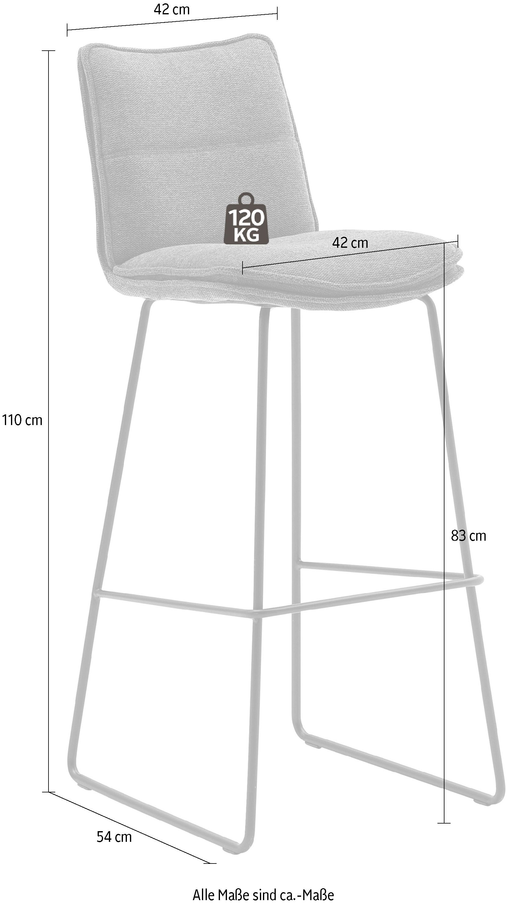 2 MCA (Set, Kg OTTO bis furniture »Hampton«, bei 2-er), belastbar 180°drehbar St., mit Barstuhl 120 Nivellierung, Barhocker