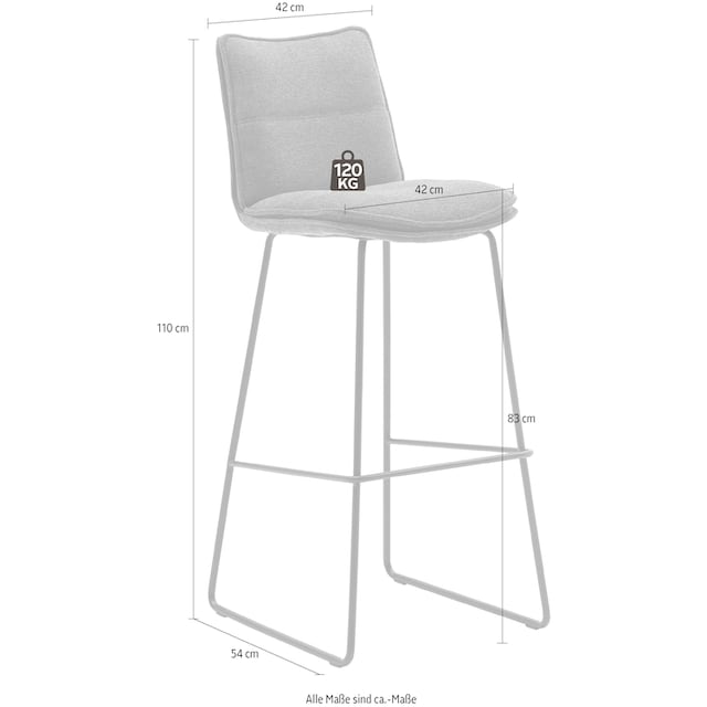 MCA furniture Barhocker »Hampton«, (Set, 2 St., 2-er), Barstuhl 180°drehbar  mit Nivellierung, bis 120 Kg belastbar bei OTTO
