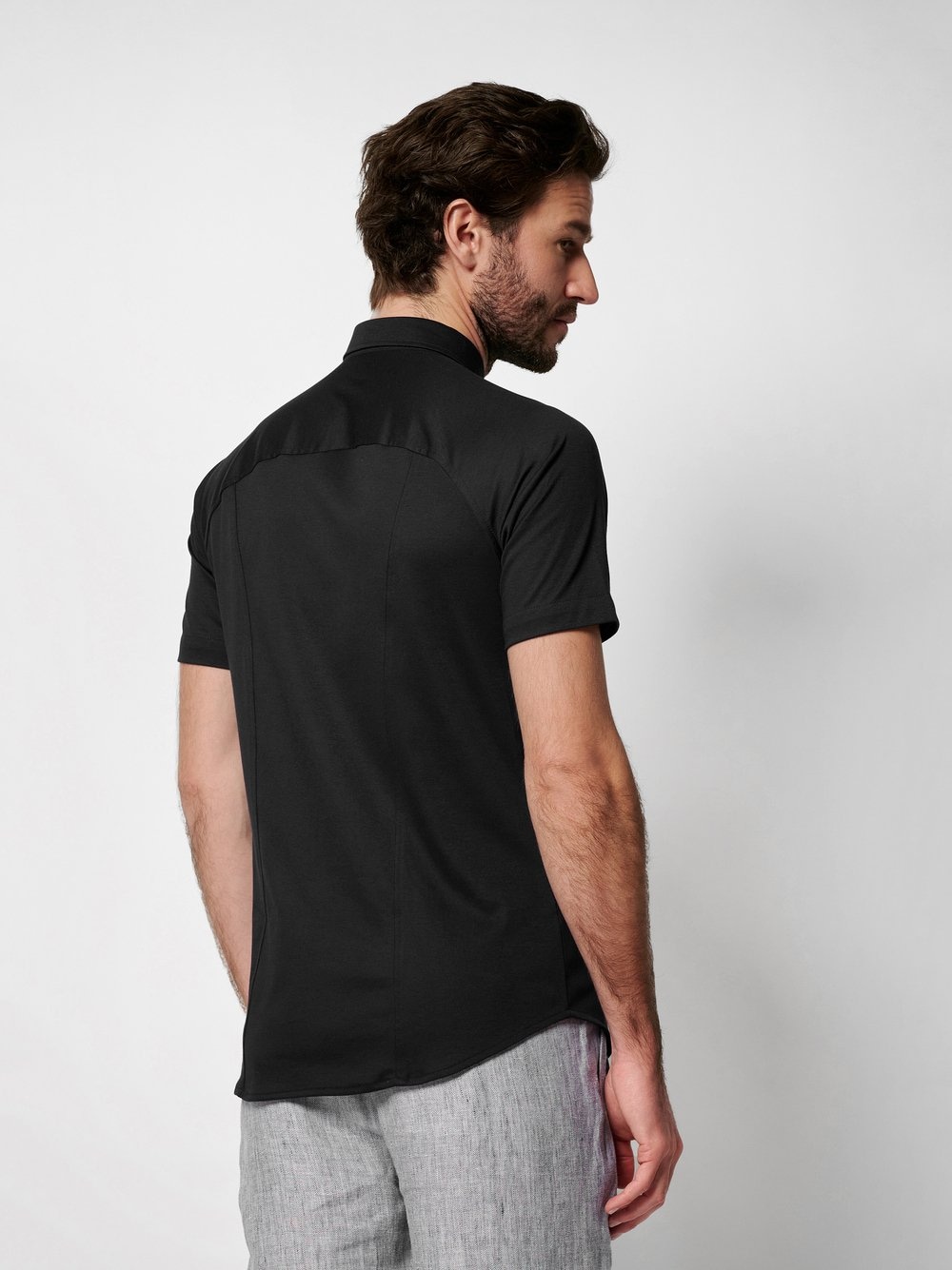 DESOTO Kurzarmhemd »Jerseyhemd Casual Modern Button Down halbarm« Flexibler Stretch