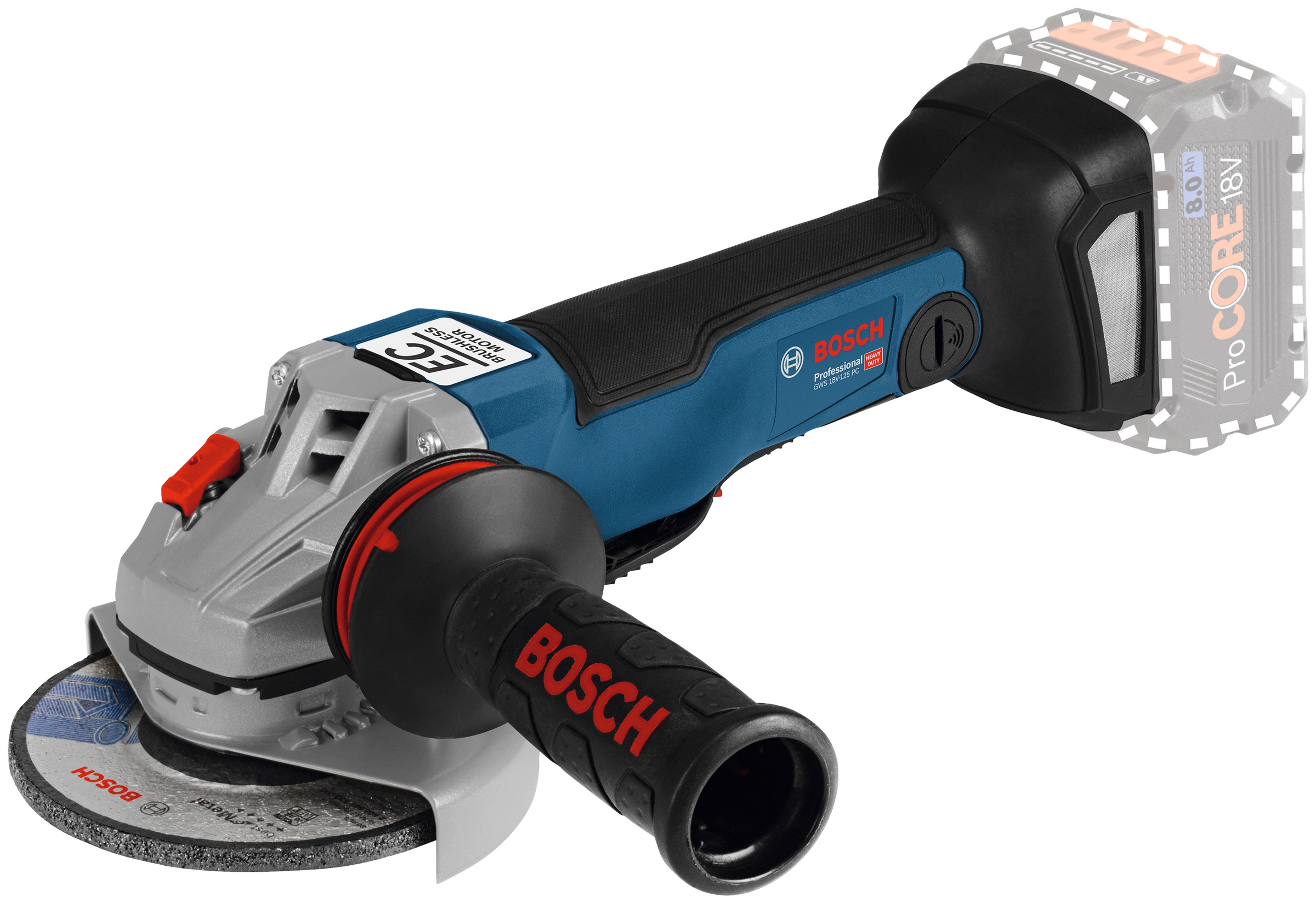 Bosch Professional Akku-Winkelschleifer »GWS 18V-10 PC«, ohne Akku und ladegerät