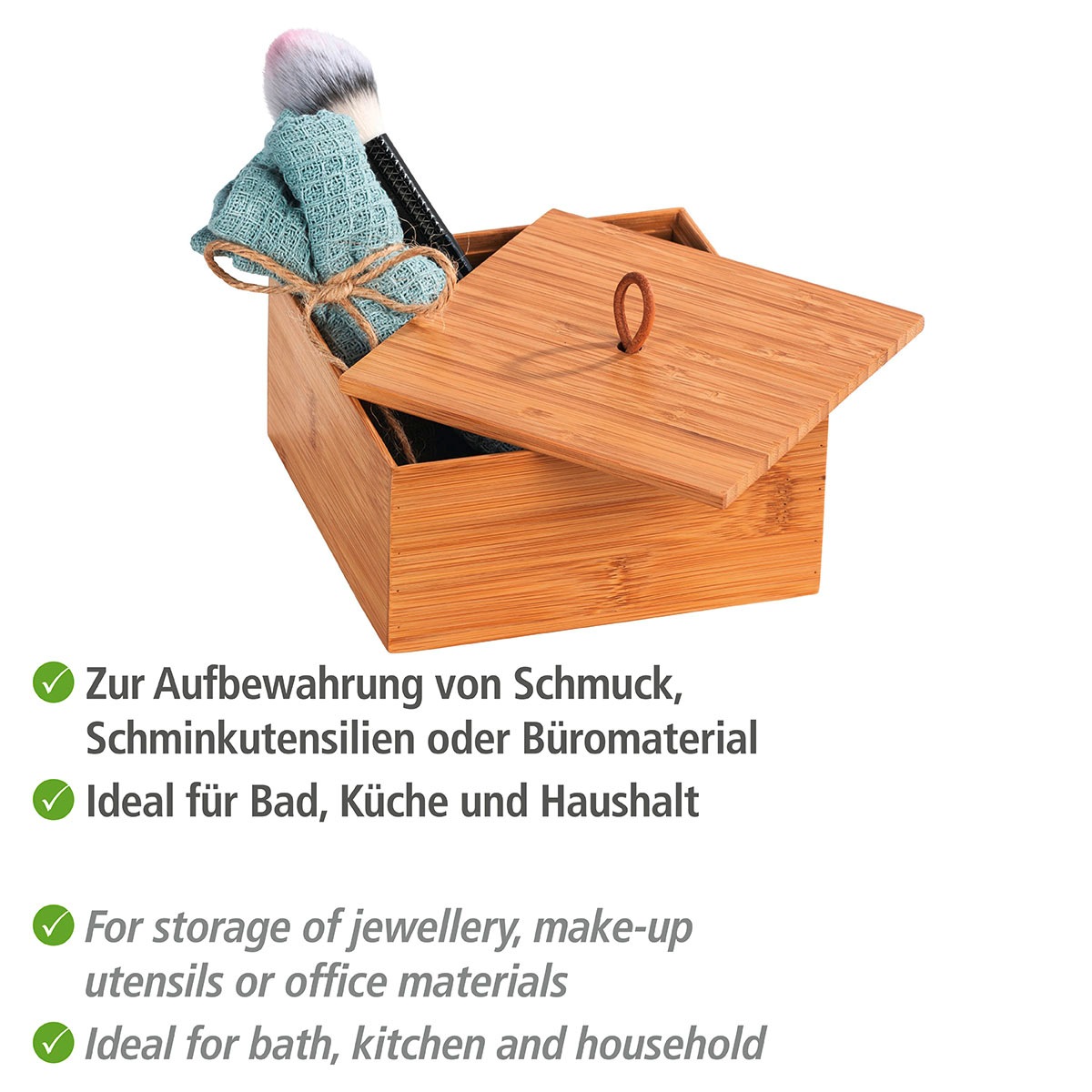 WENKO Aufbewahrungsbox »Terra«, (1 St.), mit Deckel, mit praktischer Schlaufe