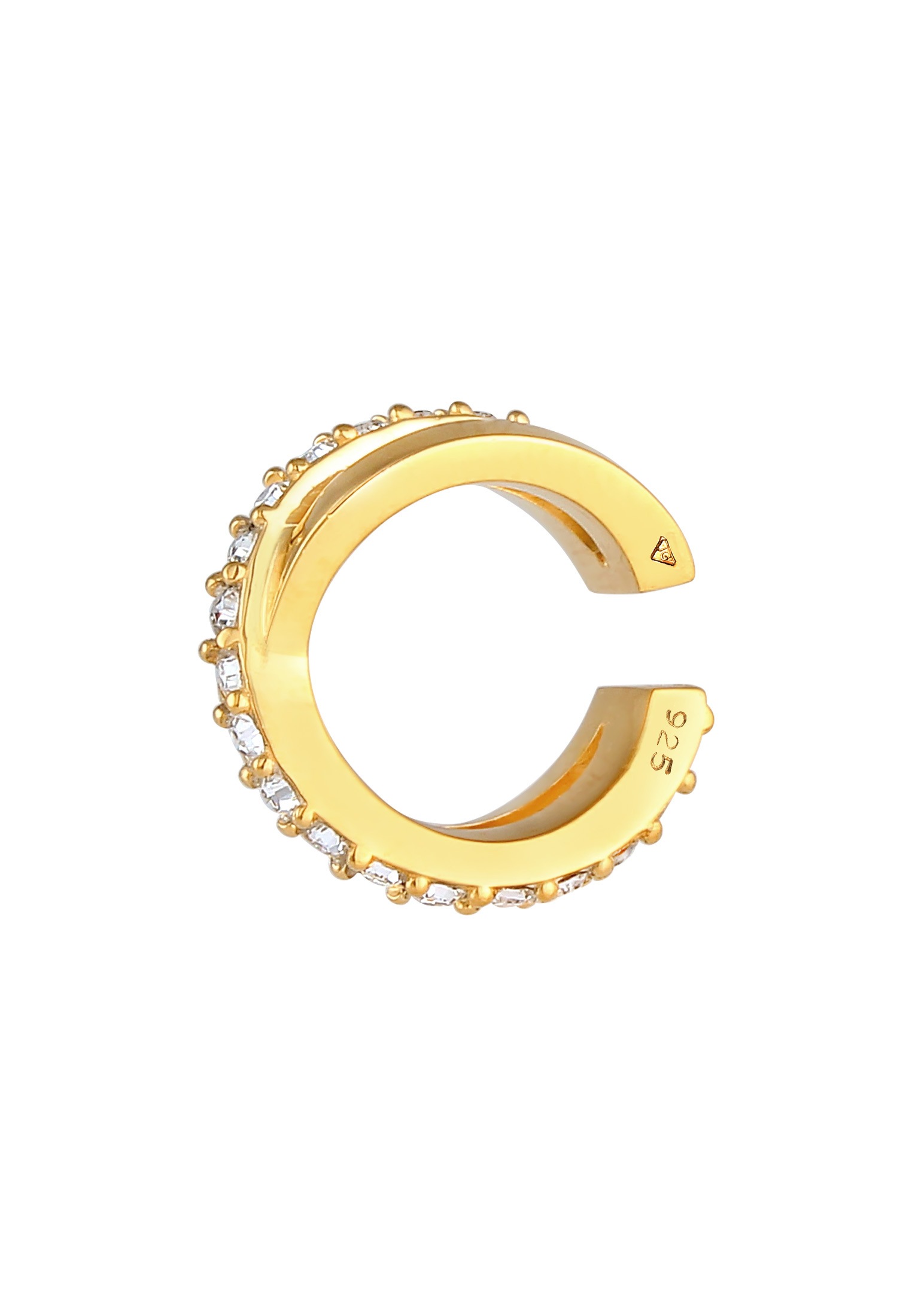 Elli Ohrklemme »Ohrringe Earcuff Gekreuzt Kristalle 925 Silber«