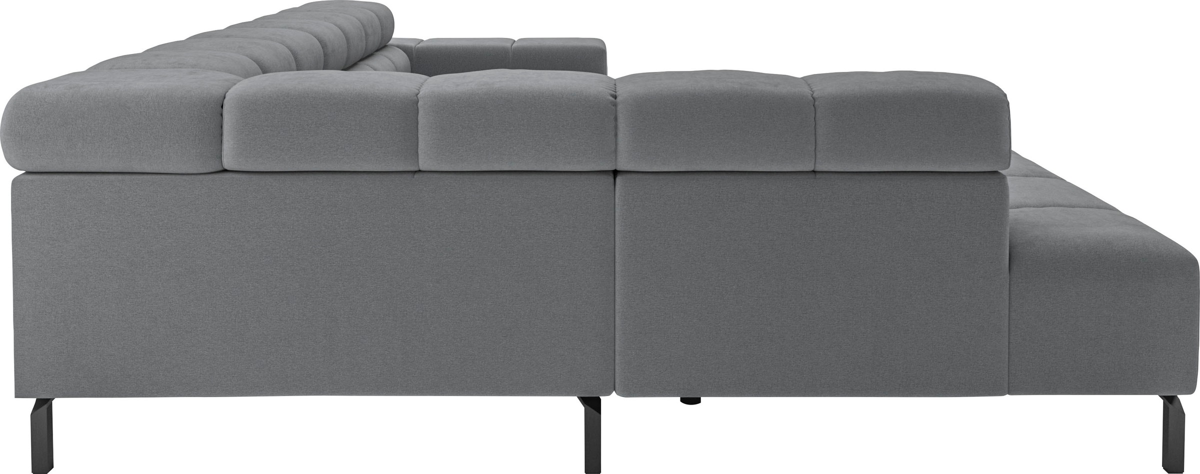 INOSIGN Ecksofa »Ancona New, wahlweise motorische Sitztiefenverstellung, auch in Cord«, feine Steppung, mit Kopfteilverstellung, 3 Zierkissen, L-Form