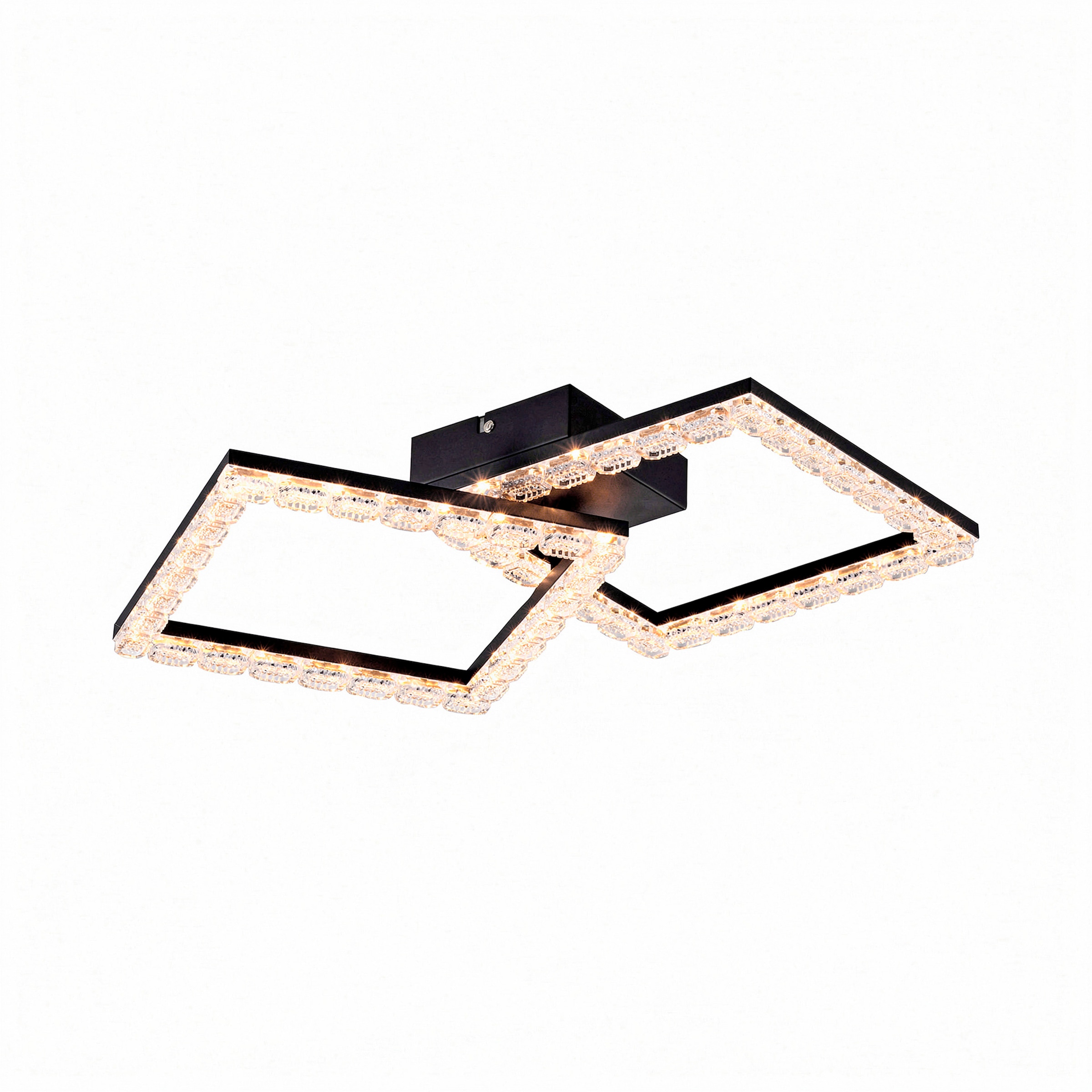 JUST LIGHT LED Deckenleuchte »GLITRA« LED-Board 1 Stk. Warmweiß Rahmen drehbar, 3000K Leuchtmittel, Kristallabdeckung