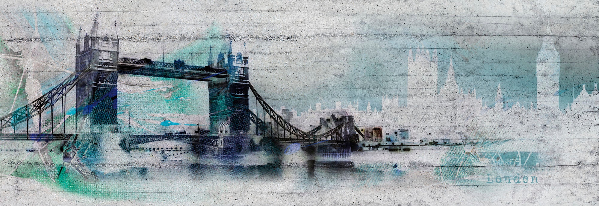 Komar Fototapete »Papier Fototapete - London - 368 x 127 cm«, bedruckt