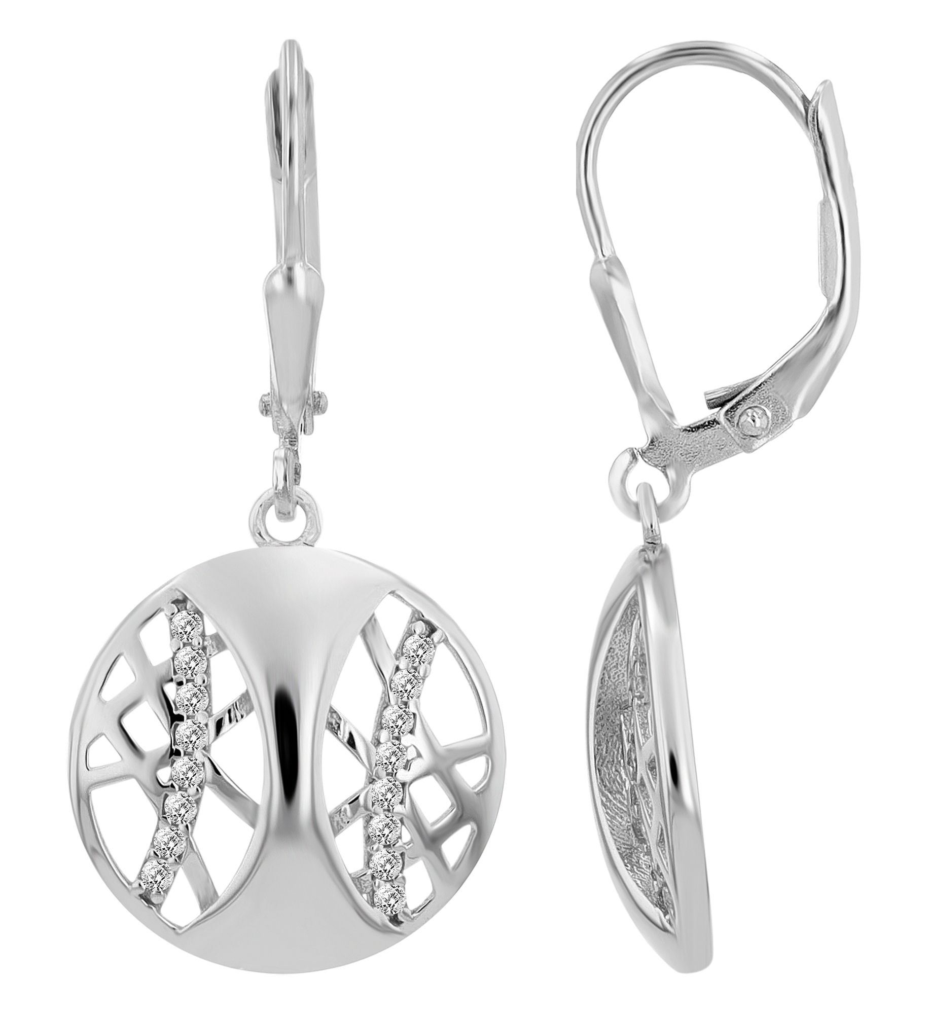 Adelia´s Paar Ohrhänger »Damen Ohrringe ¿ Ohrhänger aus 925 Silber mit Zirkonia«